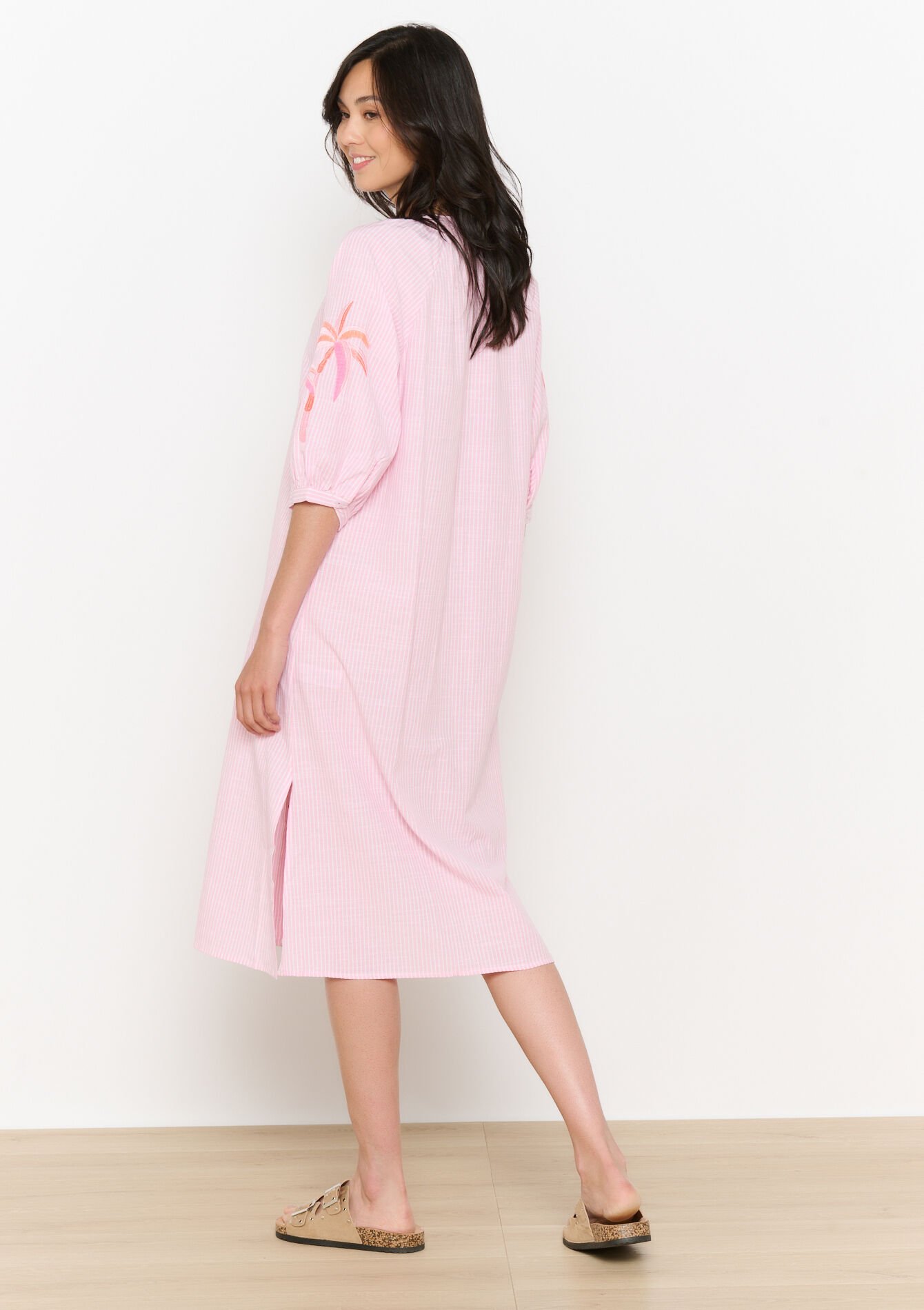 Geborduurde hemdjurk - FUCHSIA - 08104106_5626