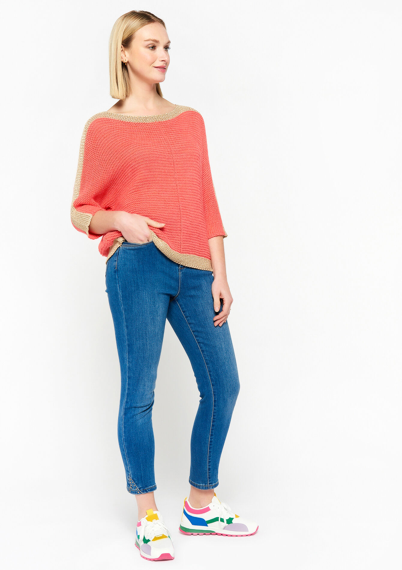 Pull à manches chauve-souris, Pull à manches chauve-souris - CORAL PINK - 04006135_1968