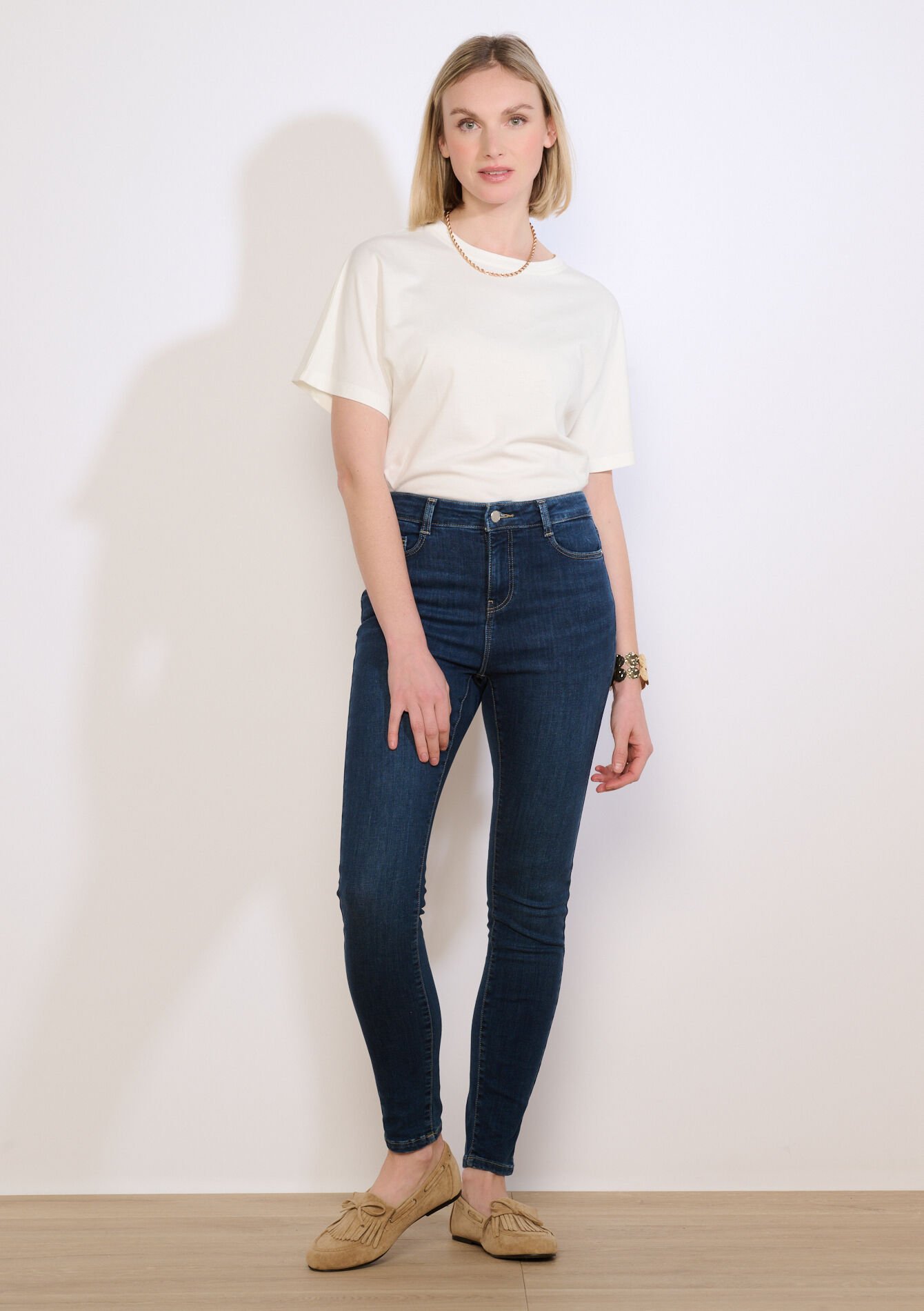 Skinny jeans met hoge taille, Skinny jeans met hoge taille, , back