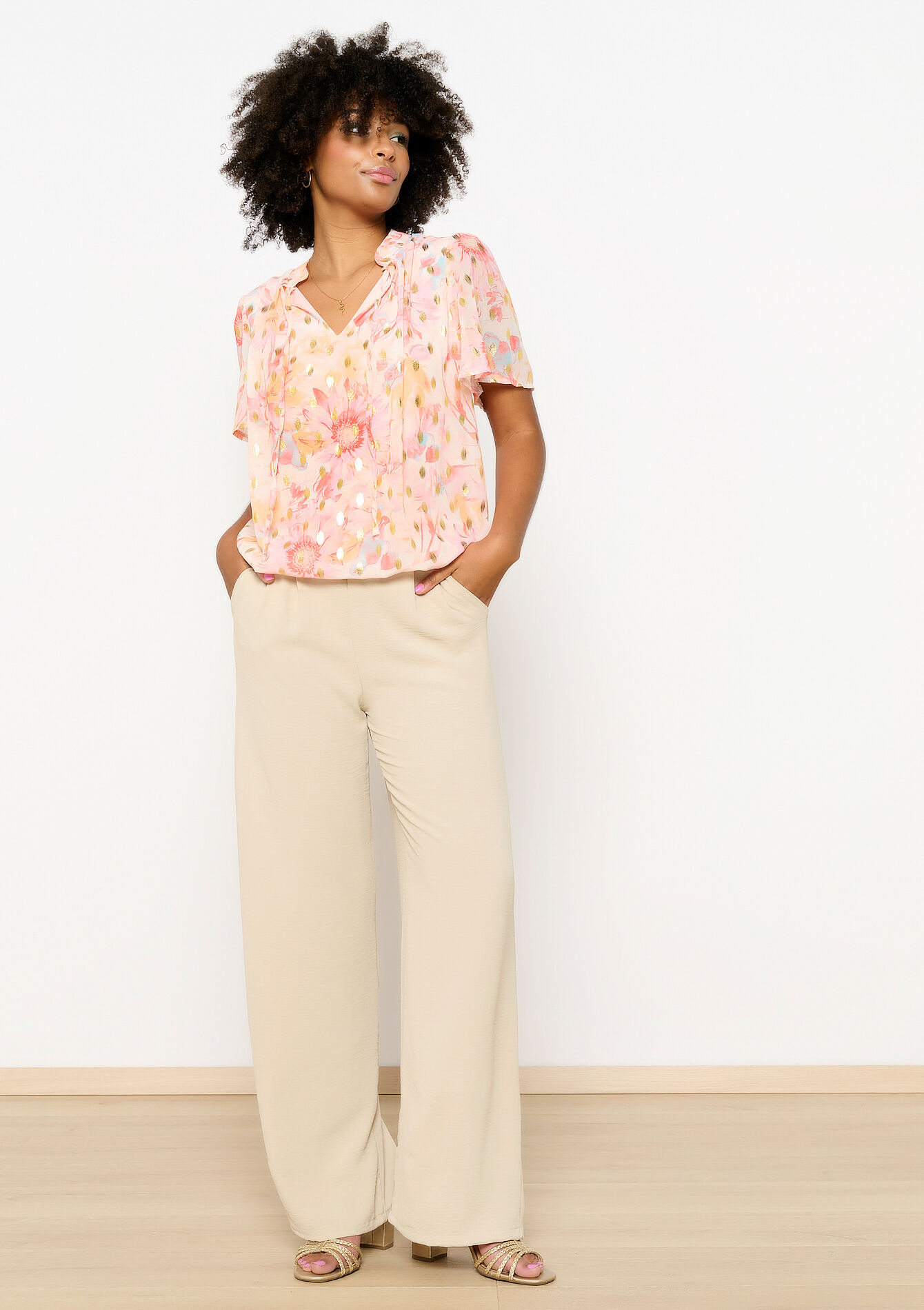 Blouse with floral print, Blouse with floral print - OFFWHITE - 05702495_1001