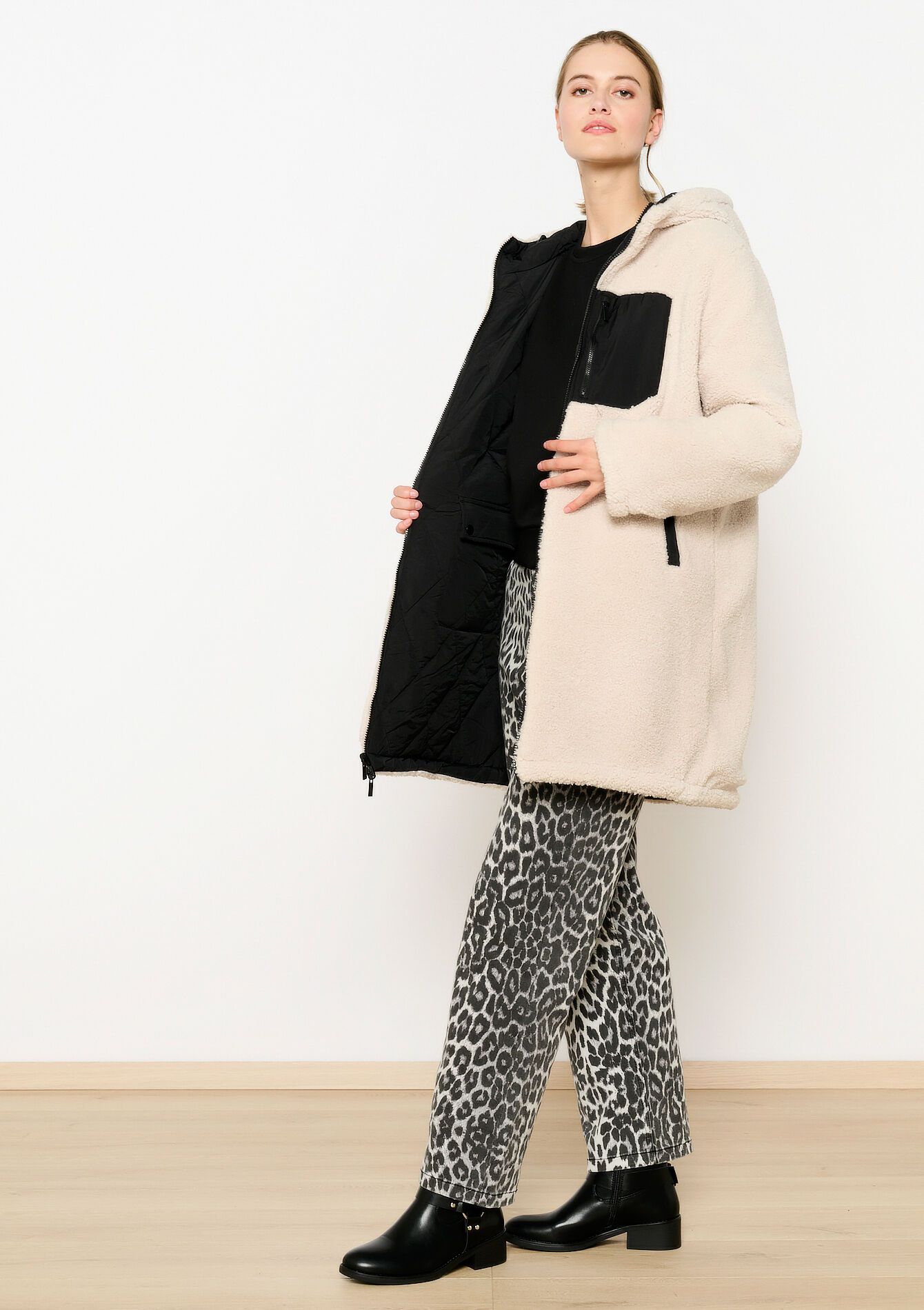 Omkeerbare gewatteerde jas, Omkeerbare gewatteerde jas - BLACK - 23000695_1119