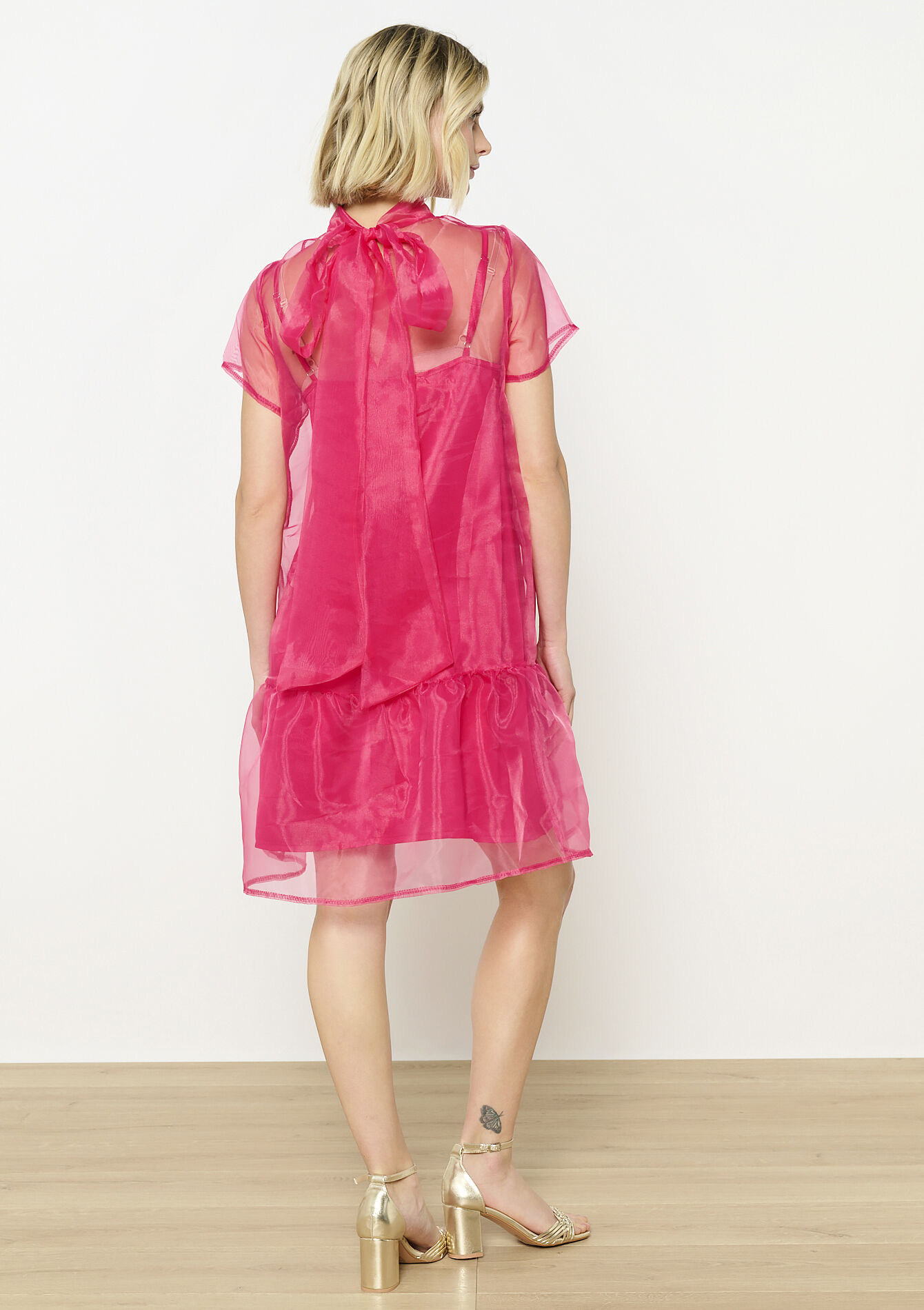 Robe organza en superposition, Robe organza en superposition - FUCHSIA - 08104144_5626