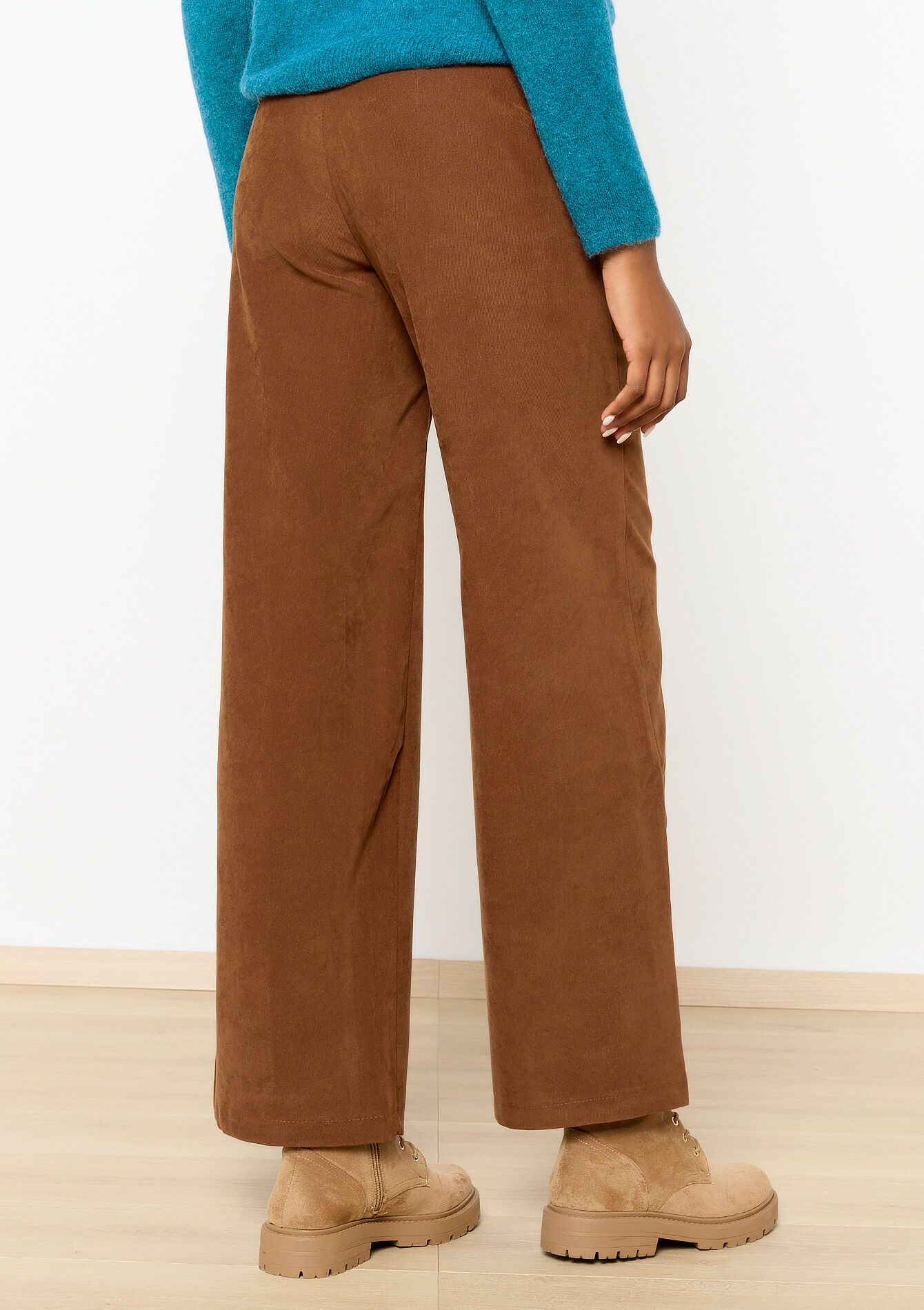 Broek in fluweel - CARAMEL - 06100585_1953