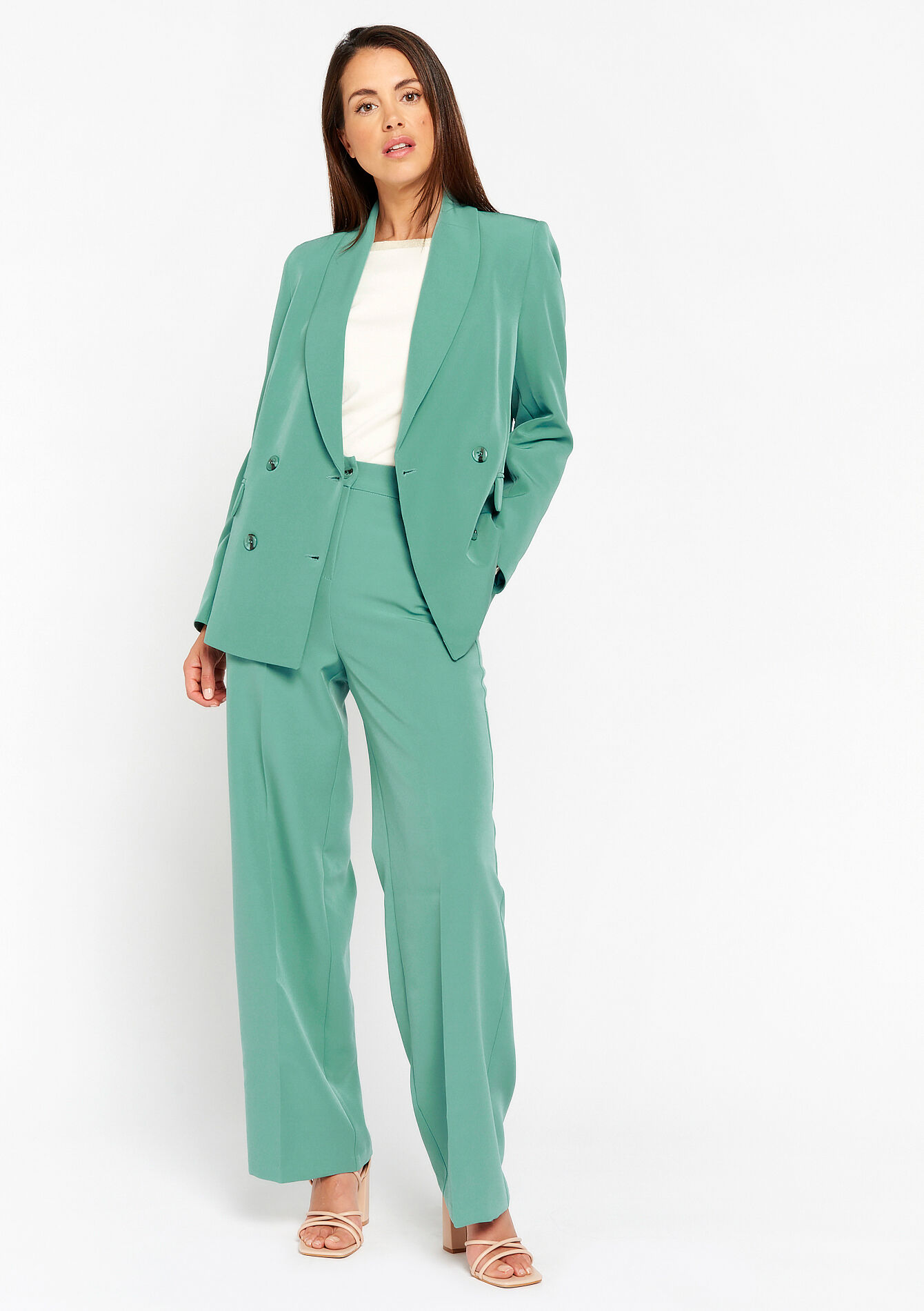 Suiting blazer, Suiting blazer - ALMOND GREEN - 09100829_1724