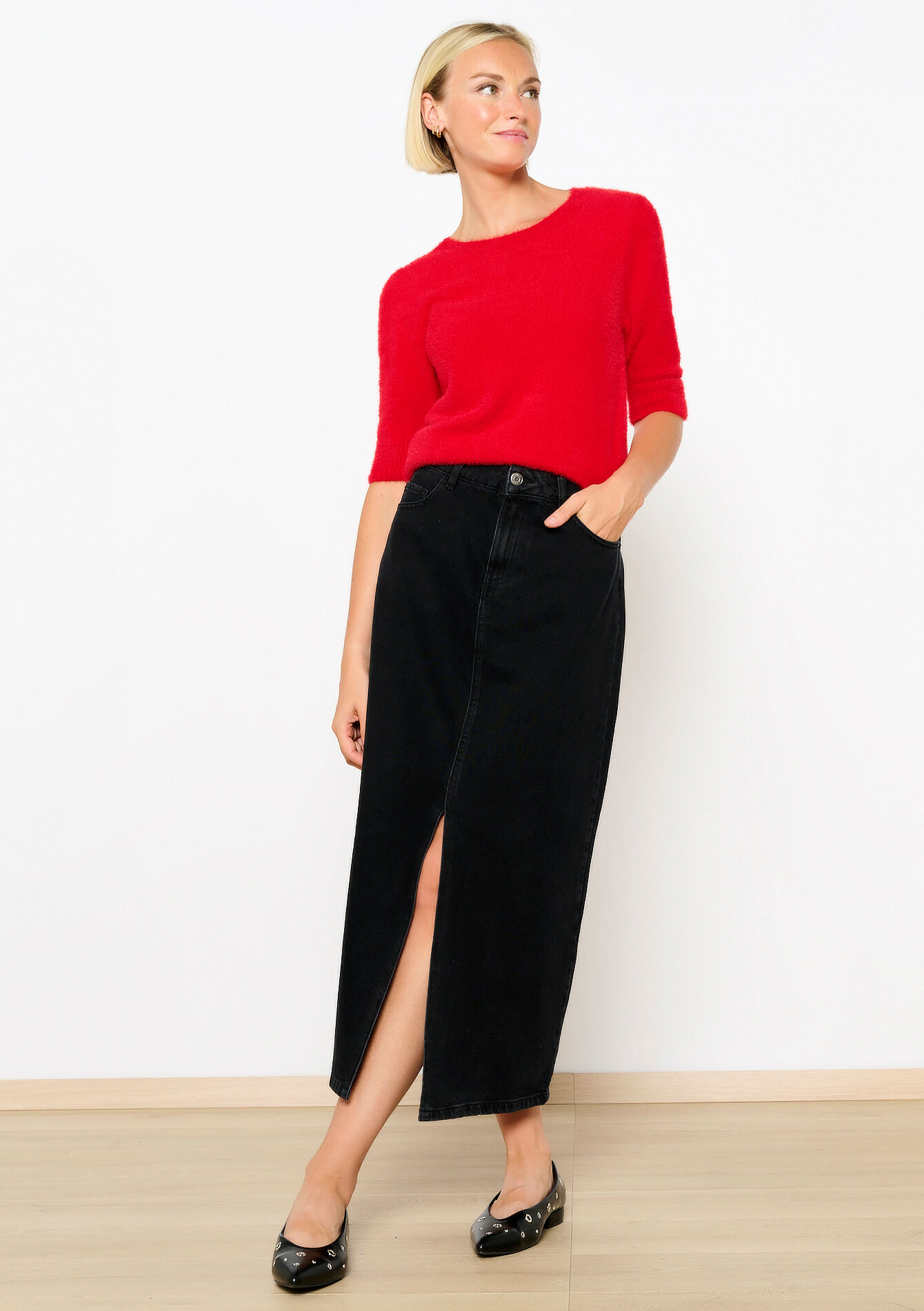 Pullover en maille poilue, Pullover en maille poilue - RED LIPSTICK - 04006502_5310