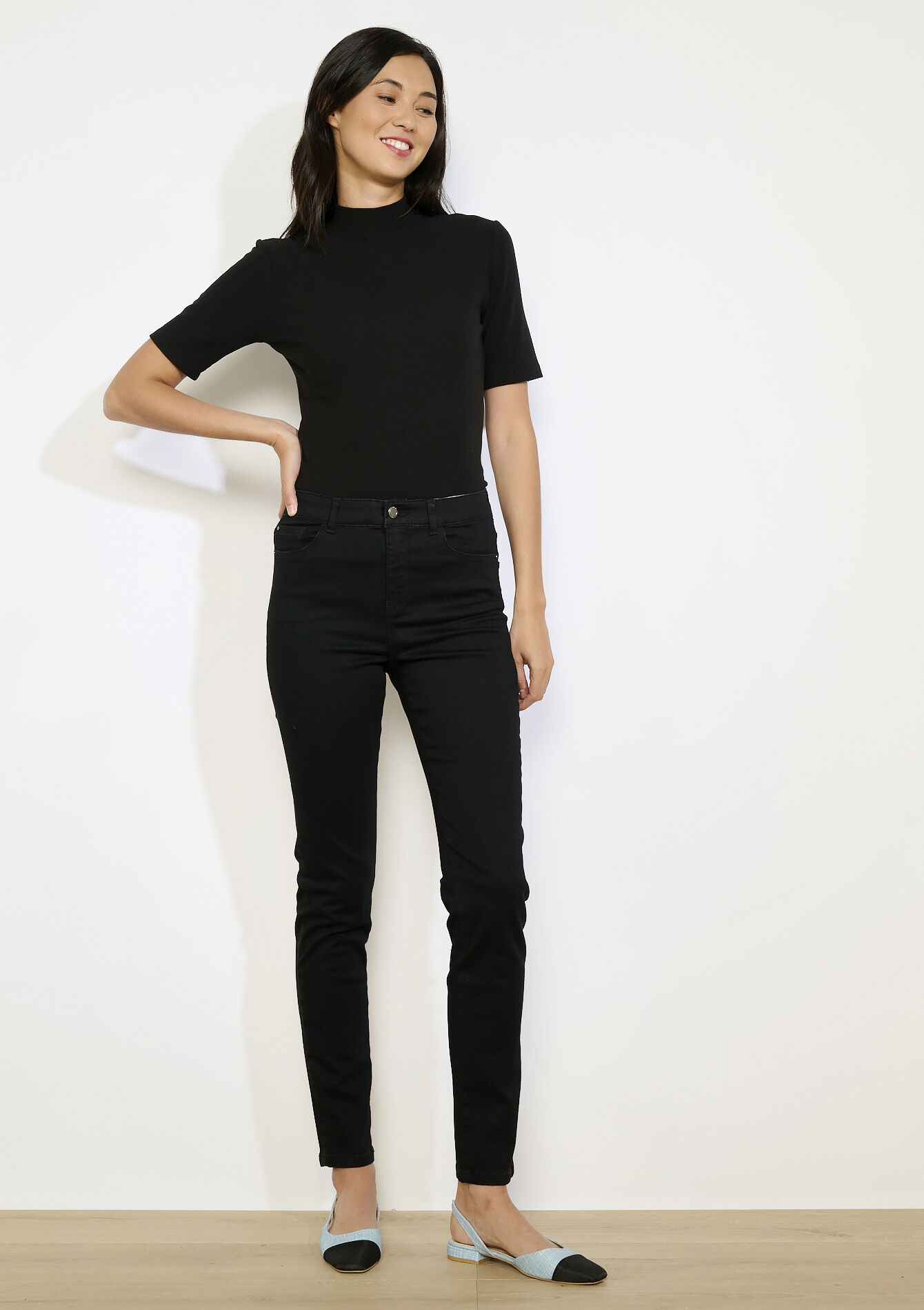 Slimfit broek met meerdere maten, Slimfit broek met meerdere maten - BLACK - 06004629_1119