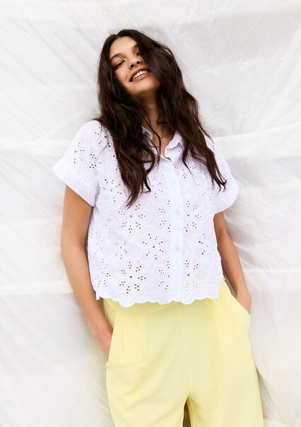 Embroidered shirt - OPTICAL WHITE - 05702533_1019