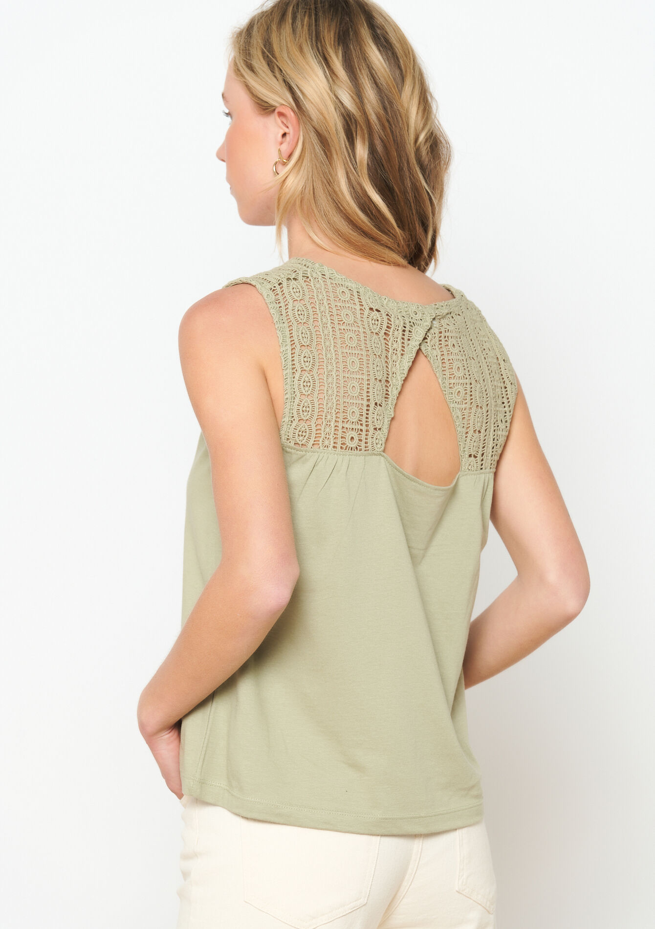 Top met V-hals, Top met V-hals - KHAKI MINT - 02200383_2542