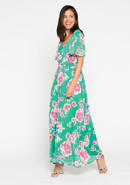 Maxi-jurk met bloemenprint - GREEN APPLE  - 08602026_1783