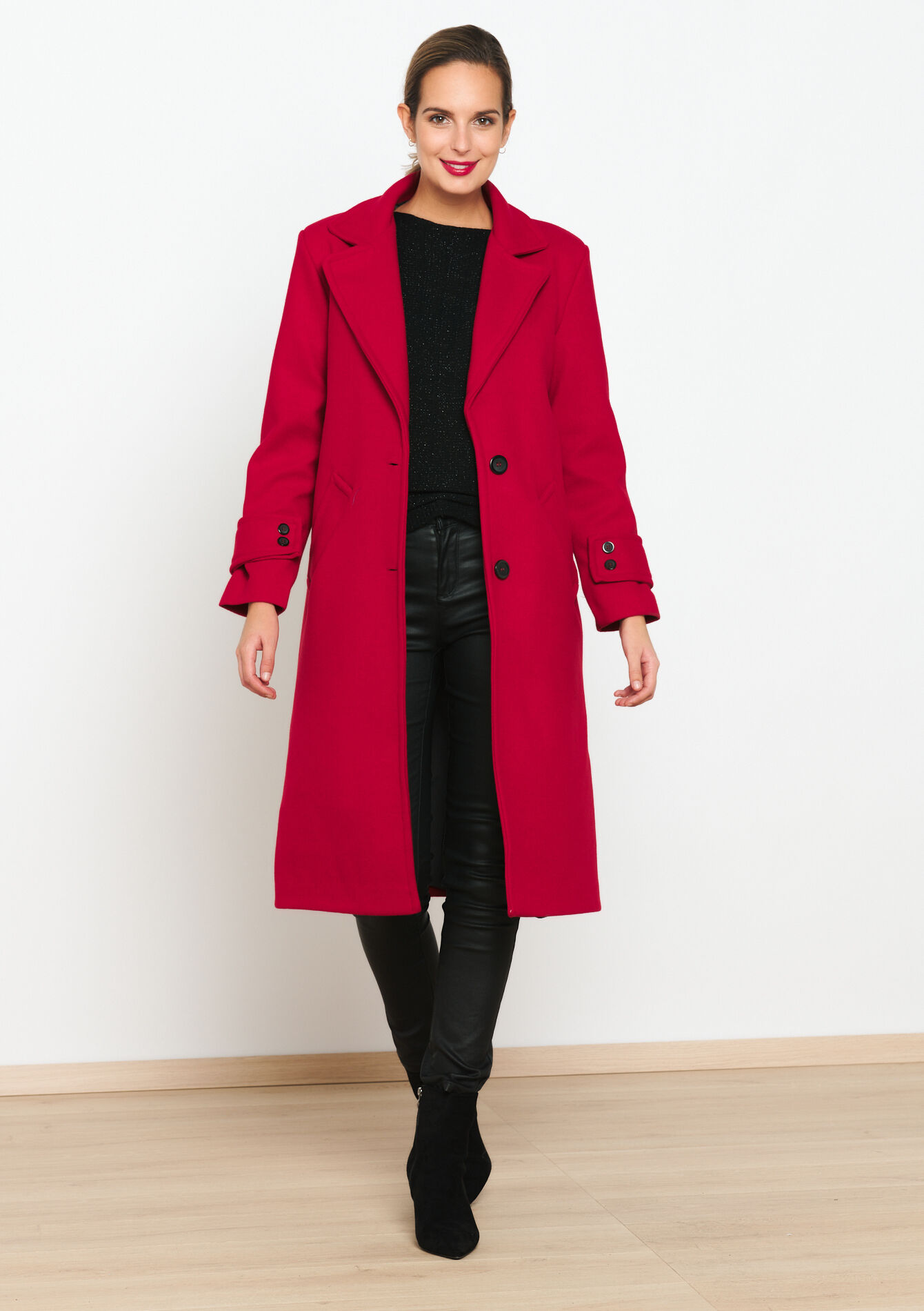 Manteau long ample, Manteau long ample - RED PAPRIKA - 23000631_1293