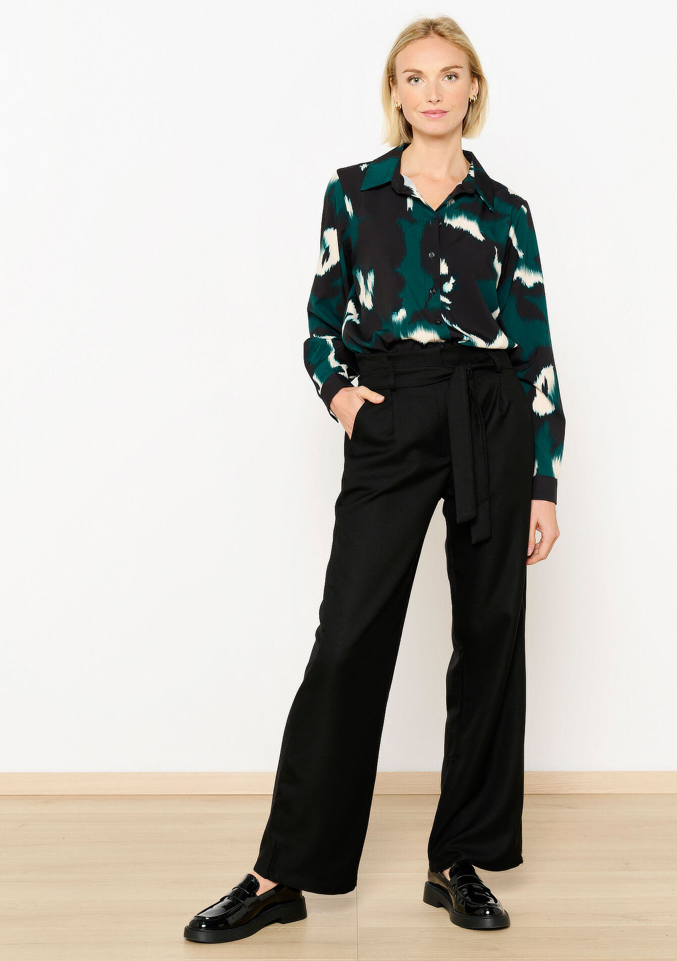 Hemd met blurry print, Hemd met blurry print - BOTTLE GREEN - 05702695_1778