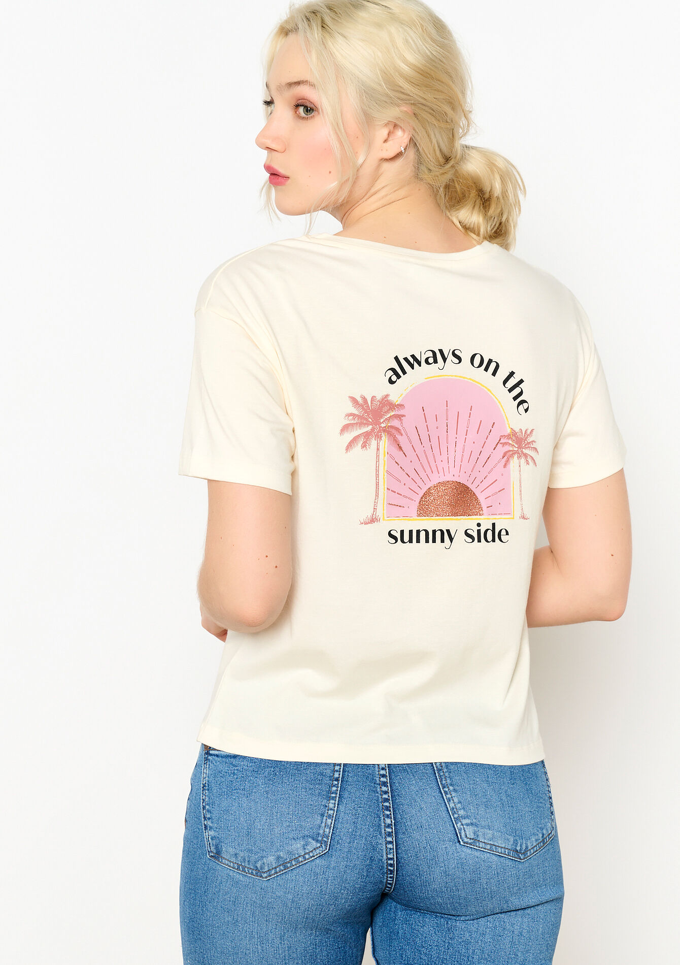 T-shirt with artwork, T-shirt with artwork - ECRU PEACH - 02301527_2564