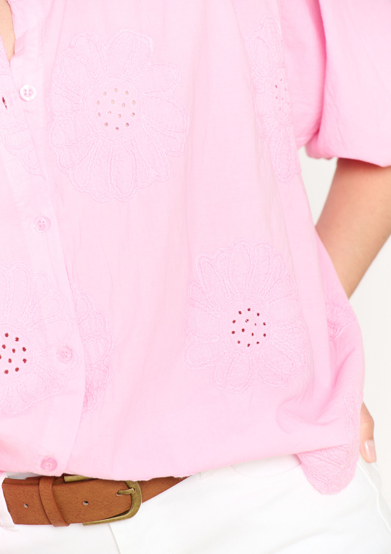 Losvallende geborduurde blouse, Losvallende geborduurde blouse - LIGHT PINK - 05702822_1303