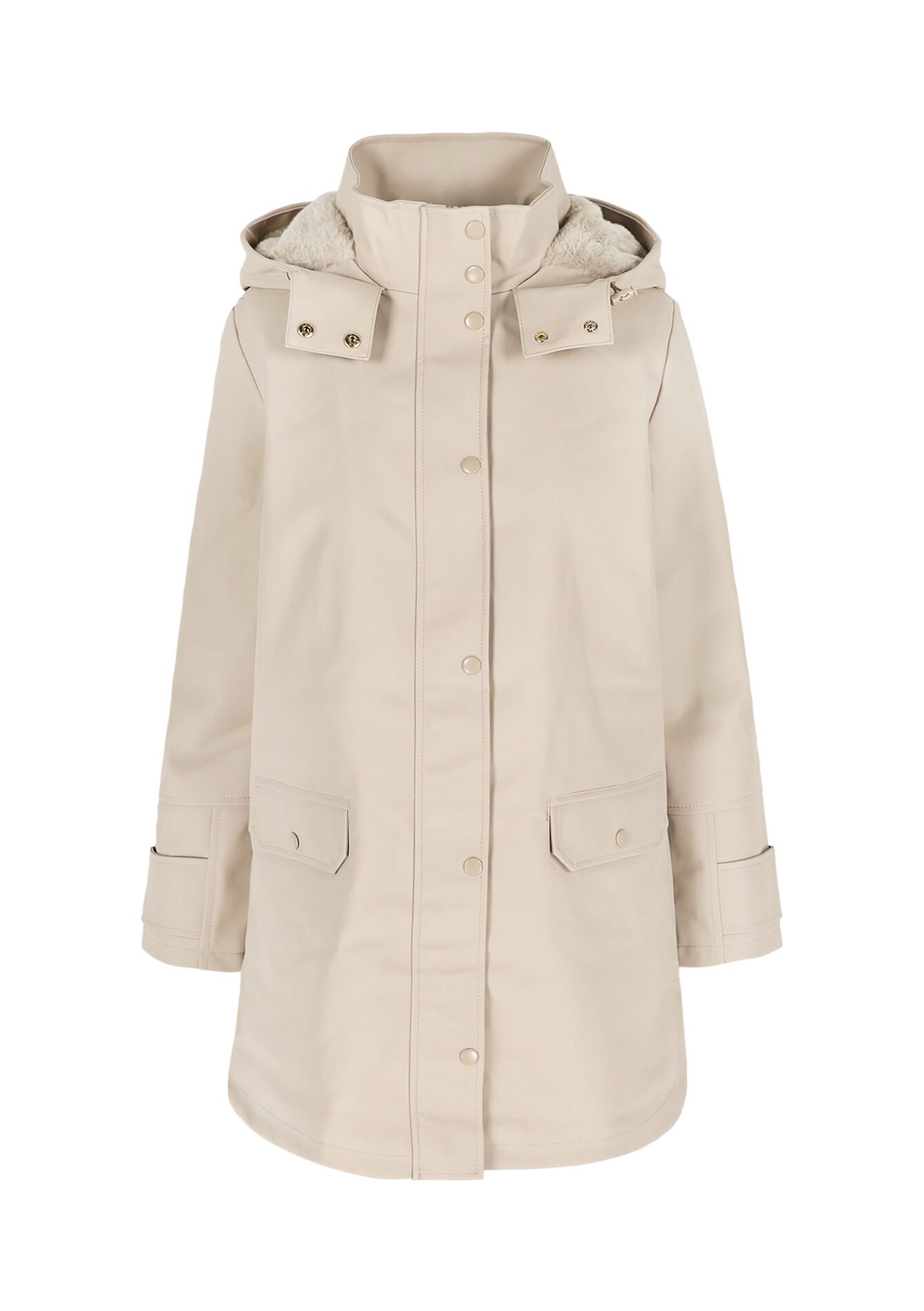 Gewatteerde regenparka, Gewatteerde regenparka - TAUPE - 23000741_1021