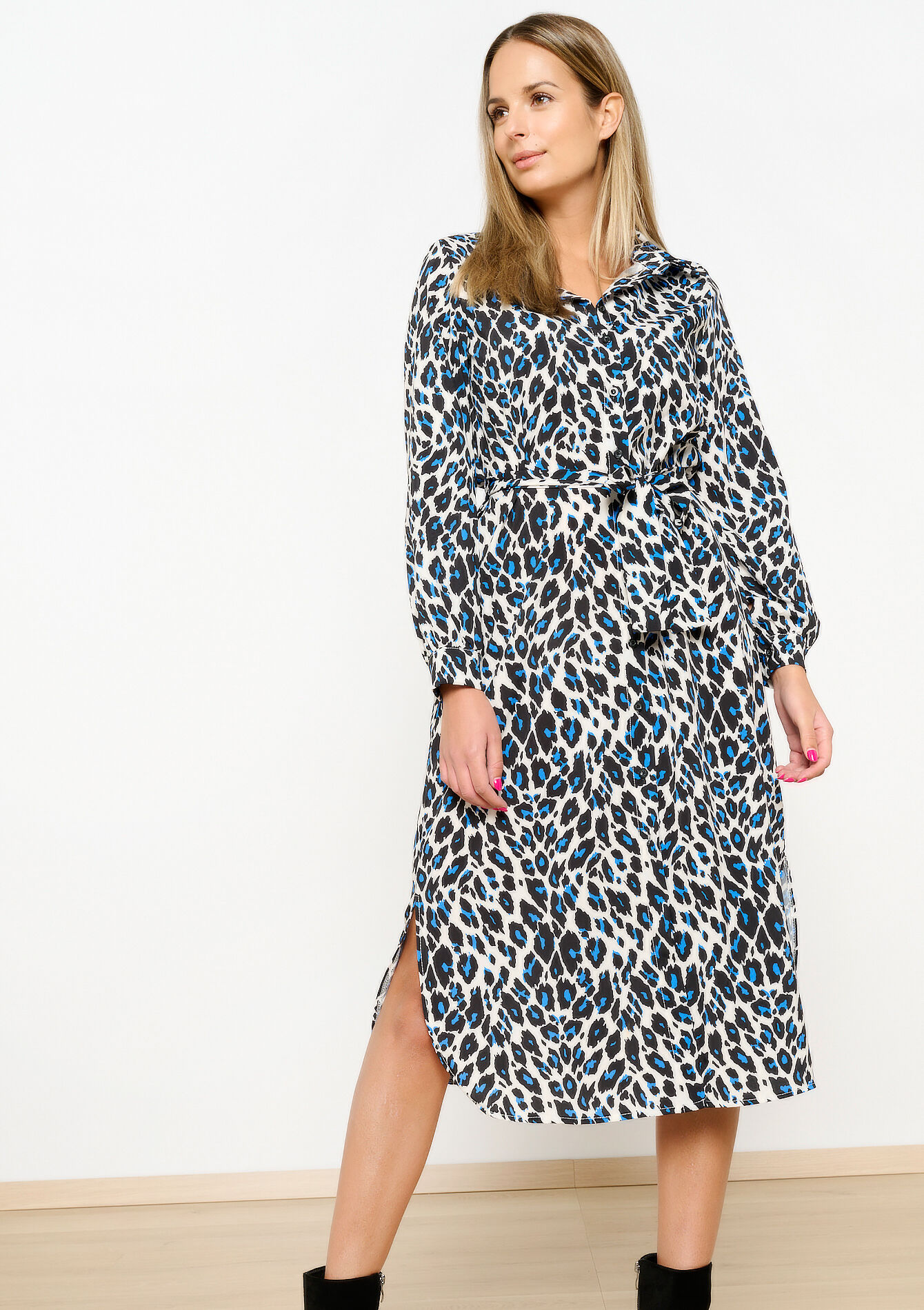Hemdjurk met luipaardprint - BLUE COBALT - 08103500_2925