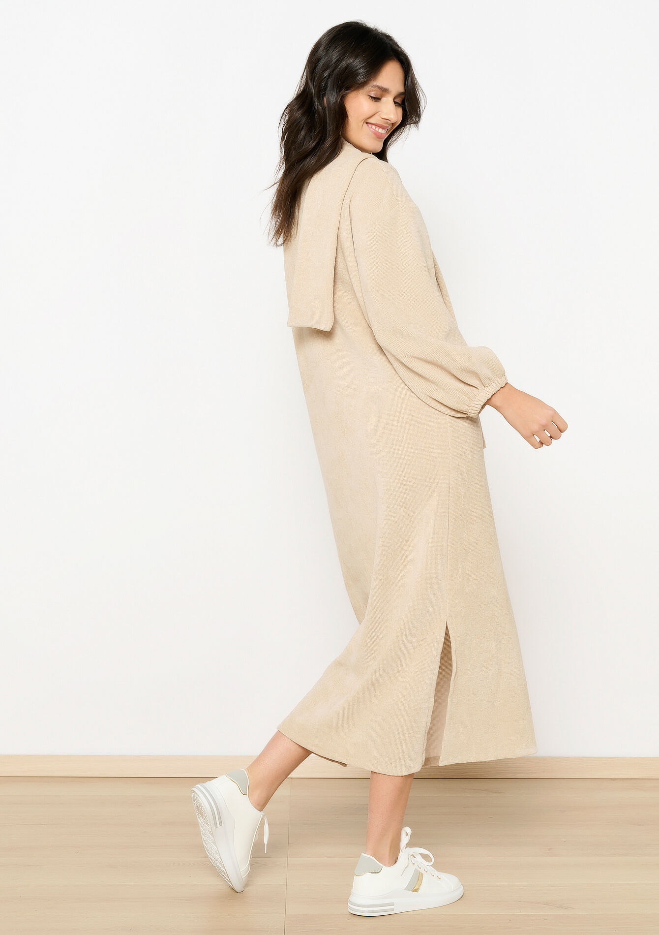 Fluwelen sweaterjurk, Fluwelen sweaterjurk - LT BEIGE - 08103931_2527