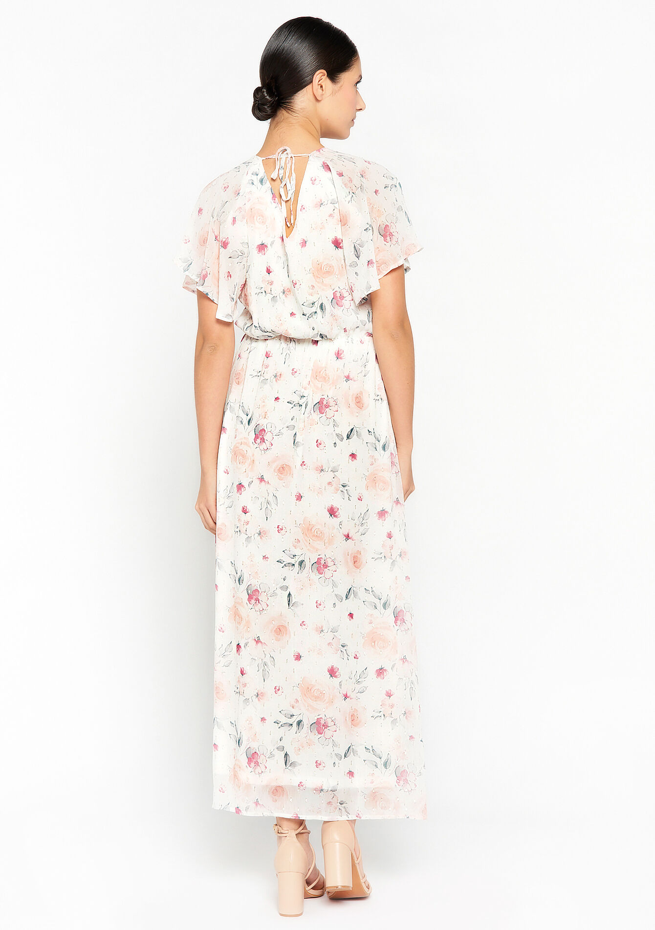 Maxi dress with floral print, Maxi dress with floral print - OFFWHITE - 1061796