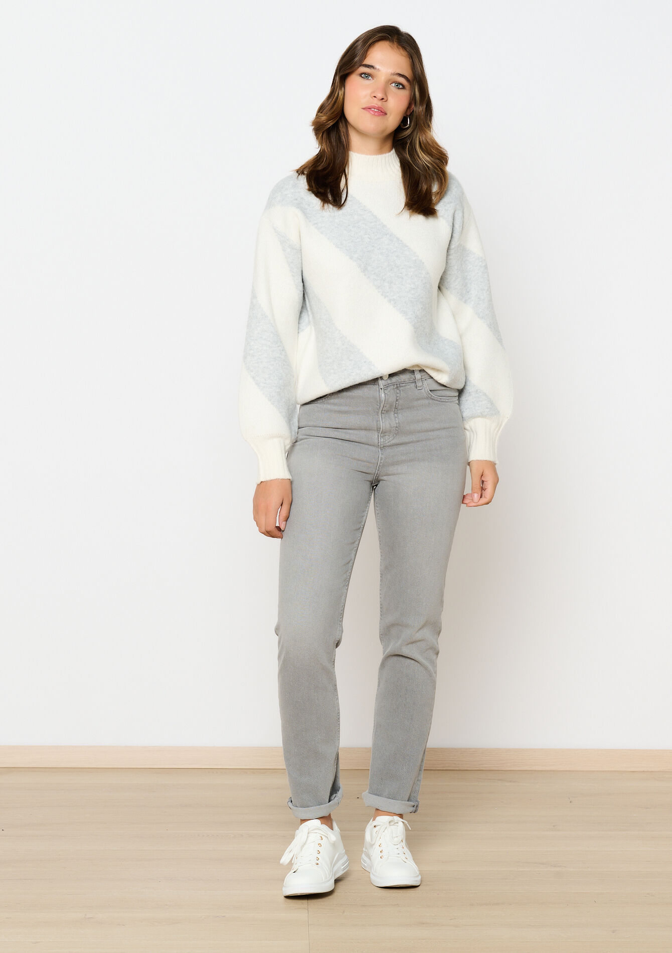 Jacquard trui met strepen, Jacquard trui met strepen - LT GREY - 04006512_2574