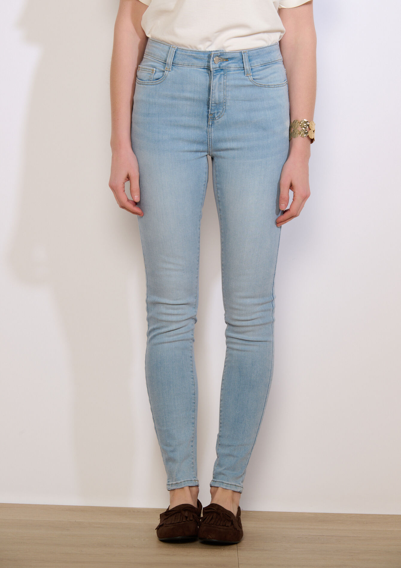 Jean skinny taille haute - BLUE BLEACHED - 22000631_0502