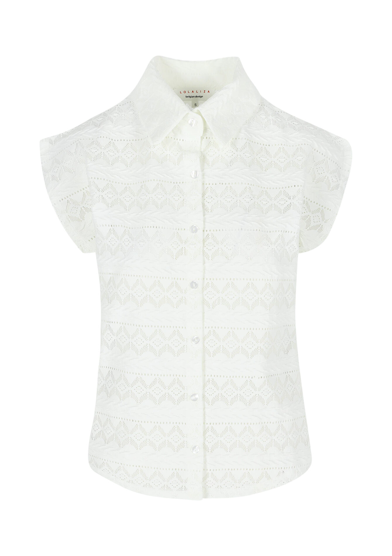 T-shirt met broderie anglaise, T-shirt met broderie anglaise - VANILLA WHITE - 02301755_1013