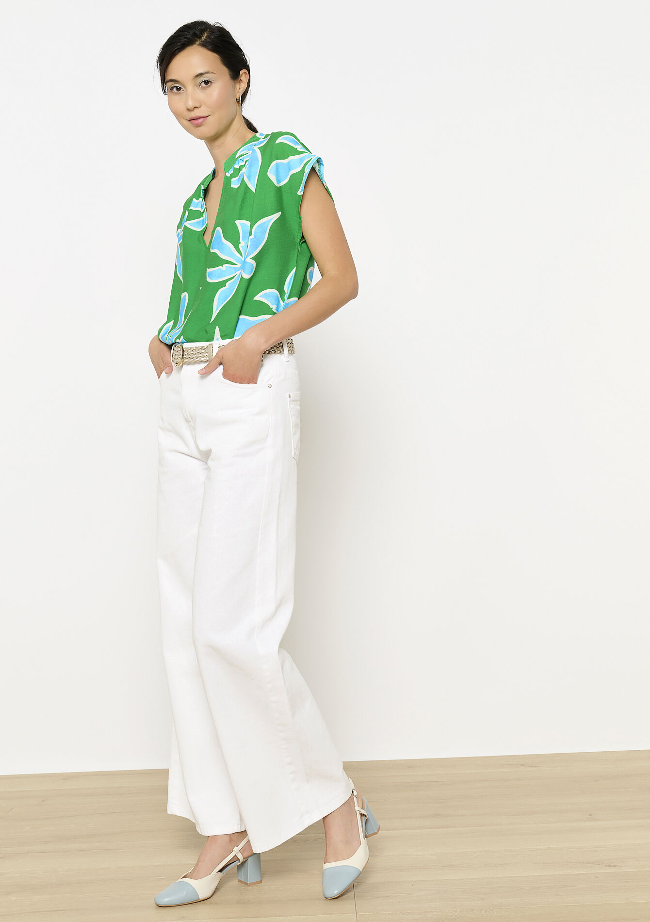 Floral blouse - GREEN APPLE - 05702868_1783