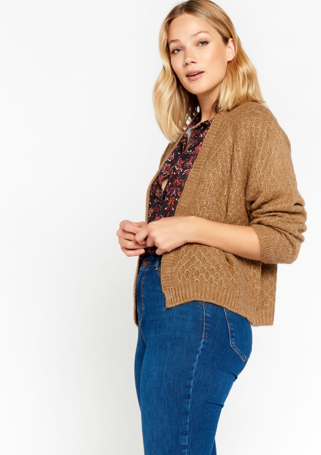 Open-knit cardigan, Open-knit cardigan, , back