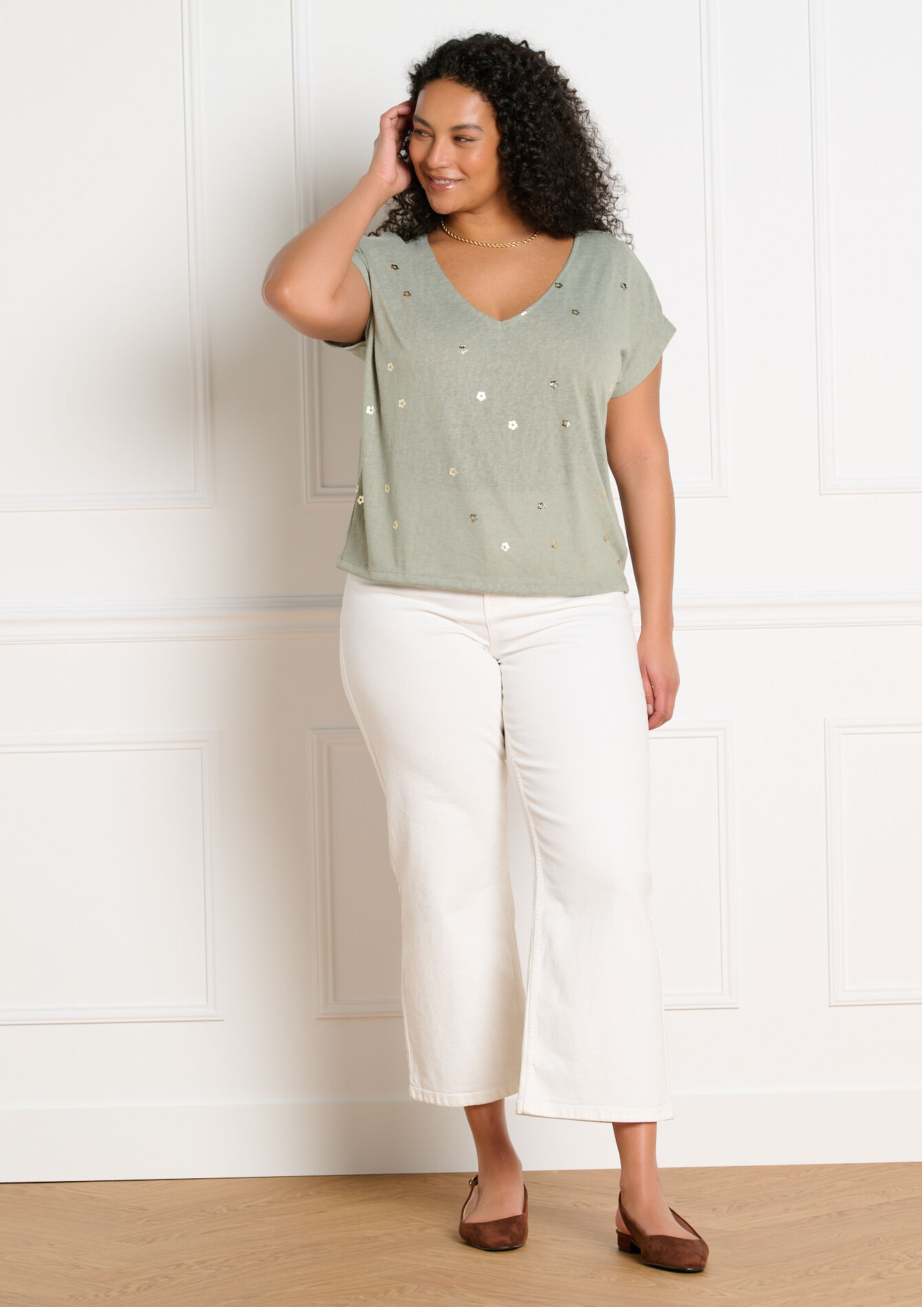 T-shirt met folieprint, , back