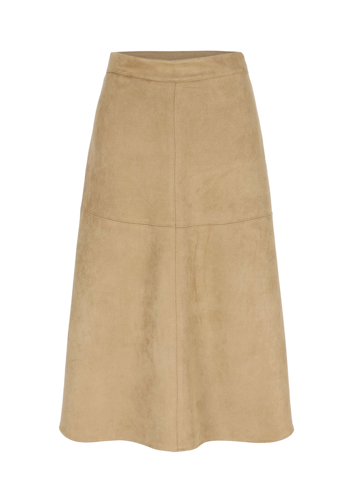 Jupe midi effet daim, Jupe midi effet daim - LT BEIGE - 07101407