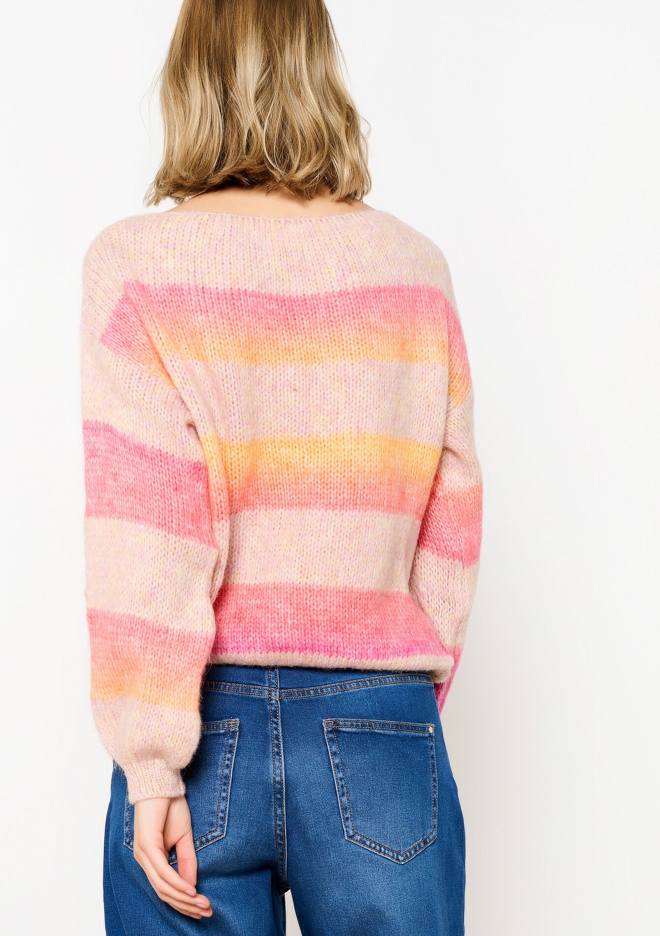 Gestreepte trui met boothals, Gestreepte trui met boothals - LT PINK - 04006754_2515