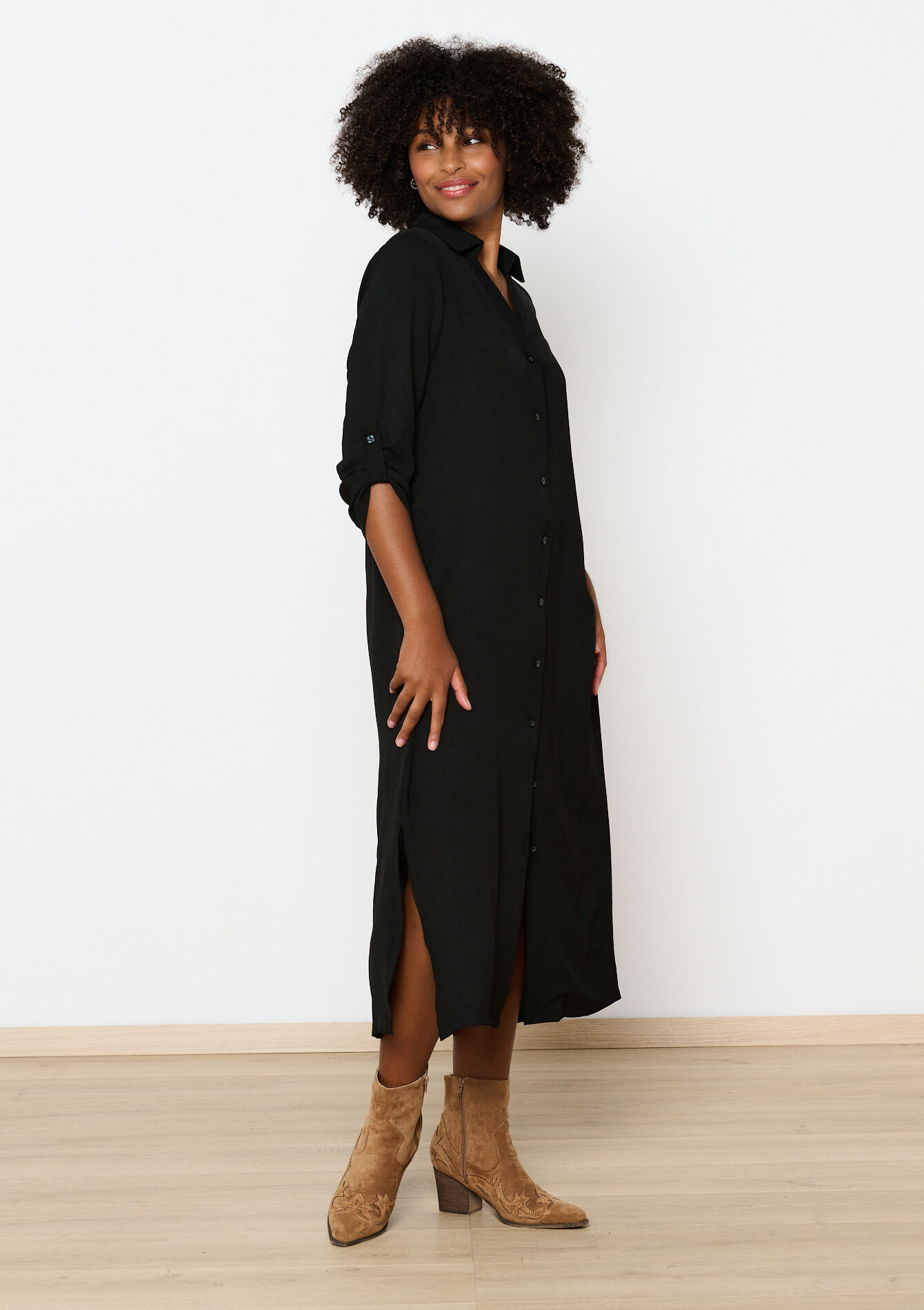 Midi hemdjurk - BLACK - 08103874_1119