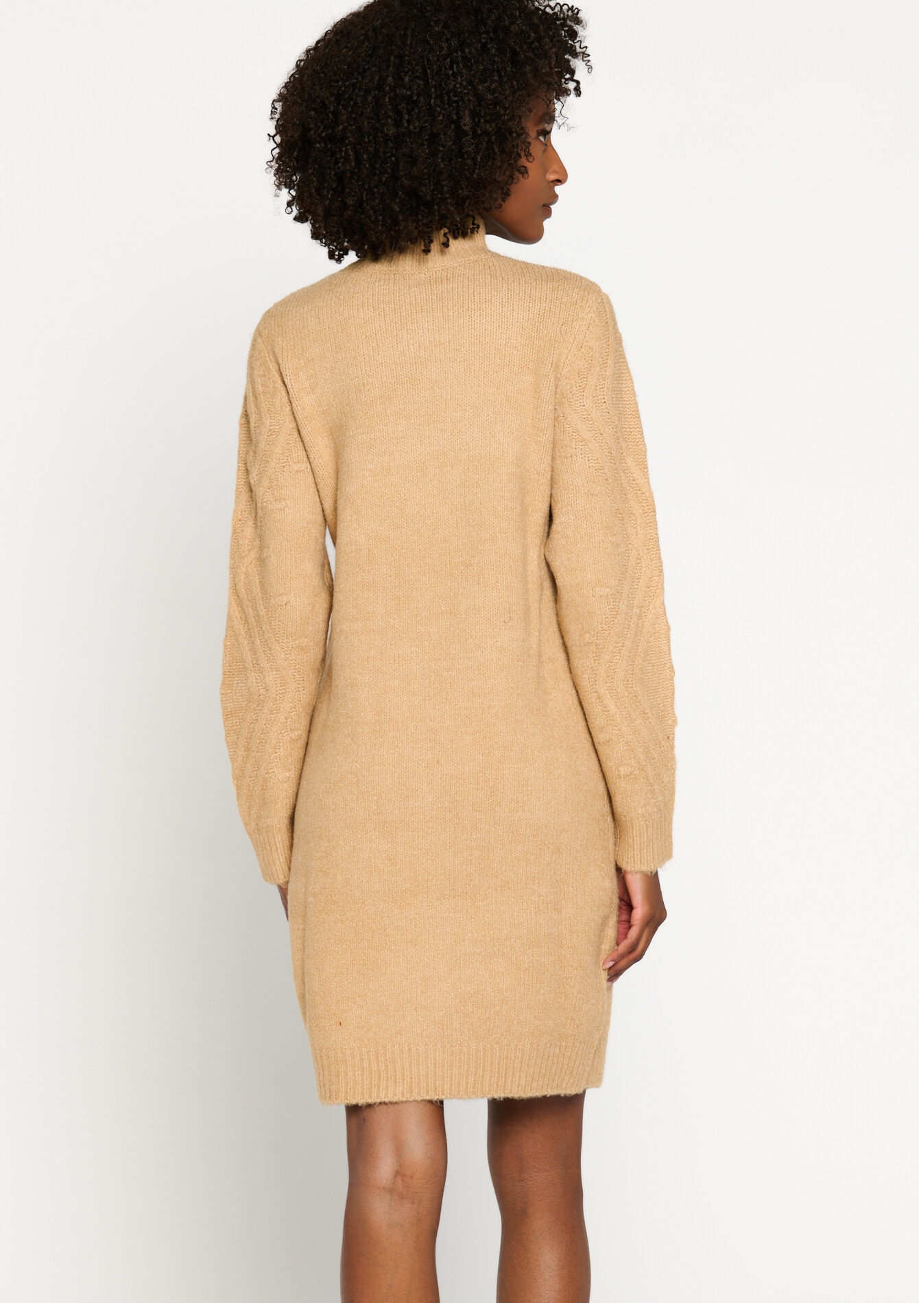 Kabelgebreide trui-jurk, Kabelgebreide trui-jurk - CAMEL - 08103304_950
