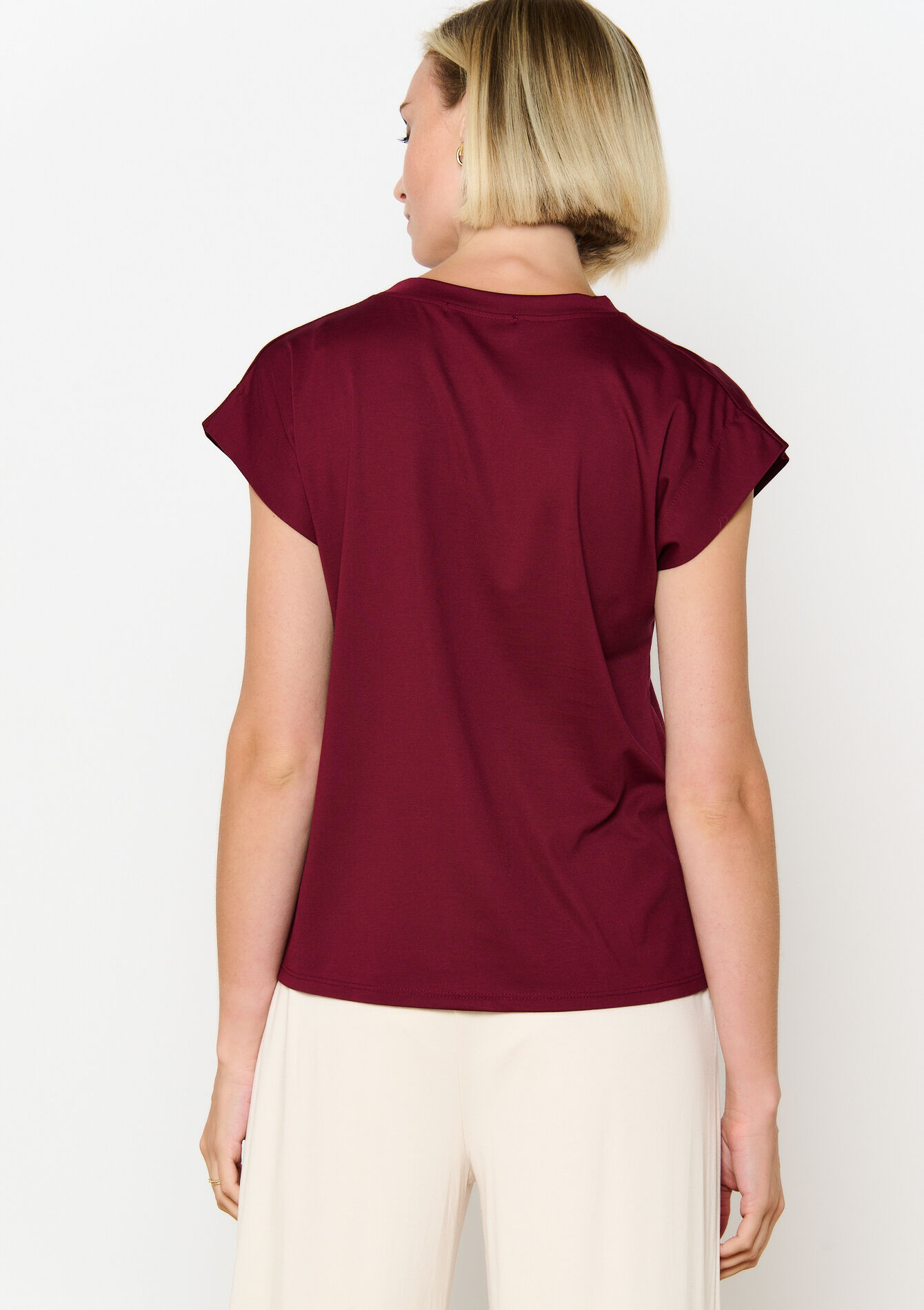 T-shirt met korte mouwen, T-shirt met korte mouwen - BORDEAU WINE - 02301683_1467