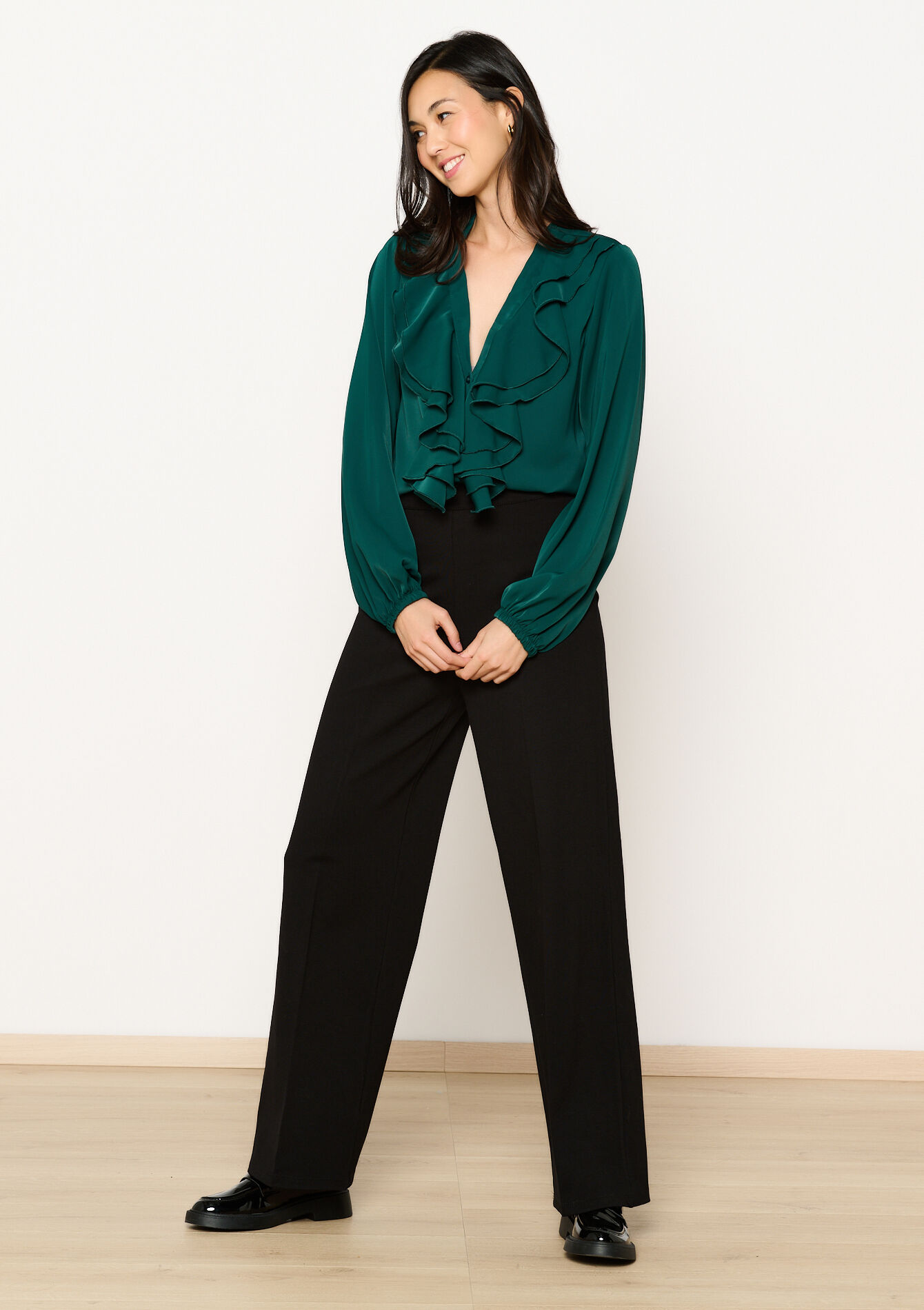 Chemise avec volants - BOTTLE GREEN - 1119010