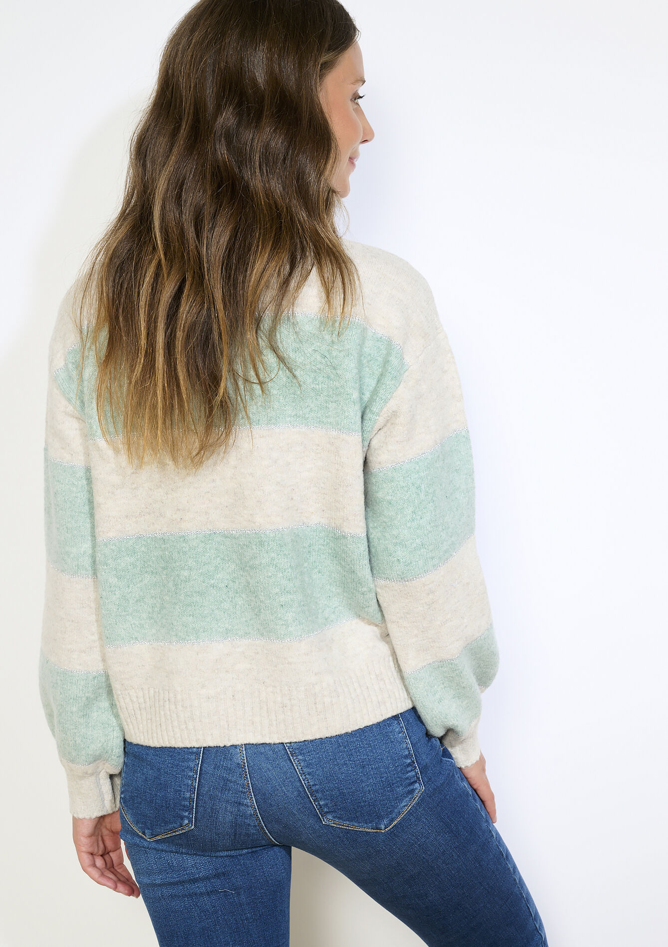 Jacquard high-neck pullover, Jacquard high-neck pullover - MINT GREEN - 04006929_1723