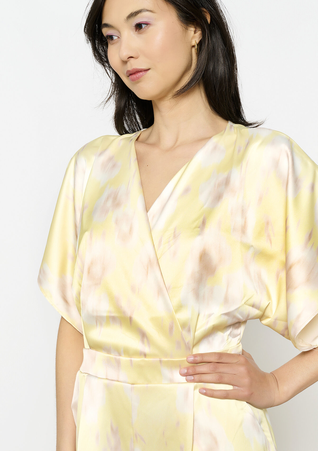 Jumpsuit met vlindermouwen, Jumpsuit met vlindermouwen - YELLOW PASTEL - 06004619_5004