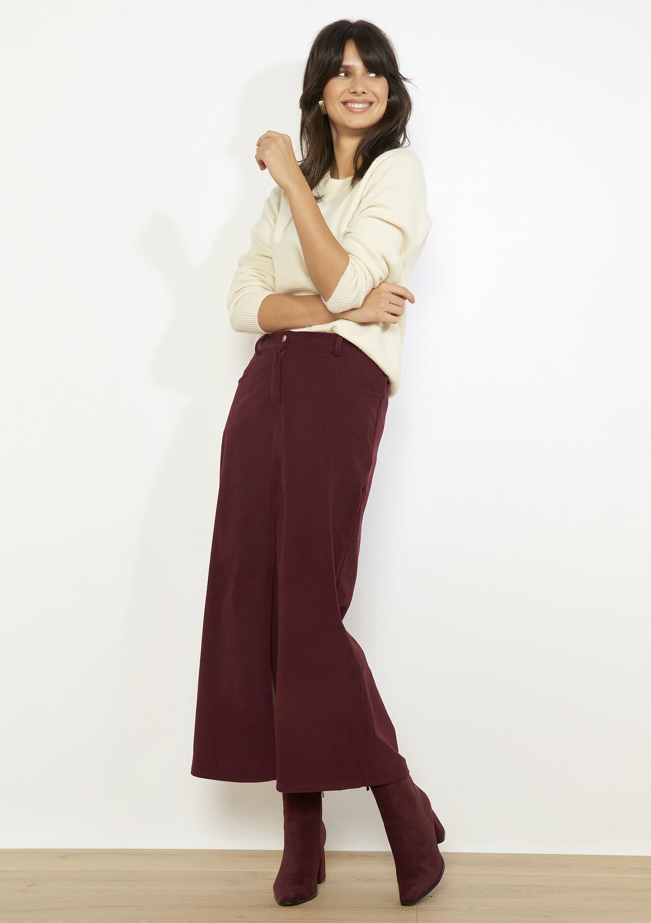 Jupe longue en velours, Jupe longue en velours, , hi-res