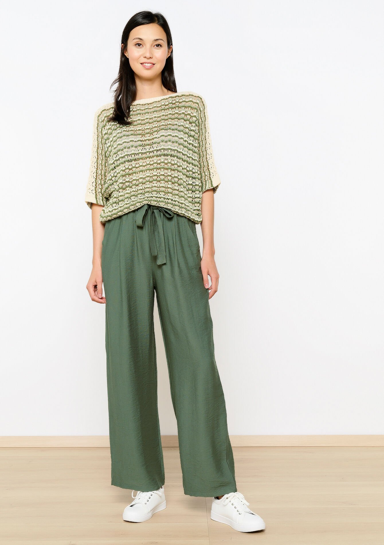 Wijde broek, Wijde broek - KHAKI MED - 06600889_4327