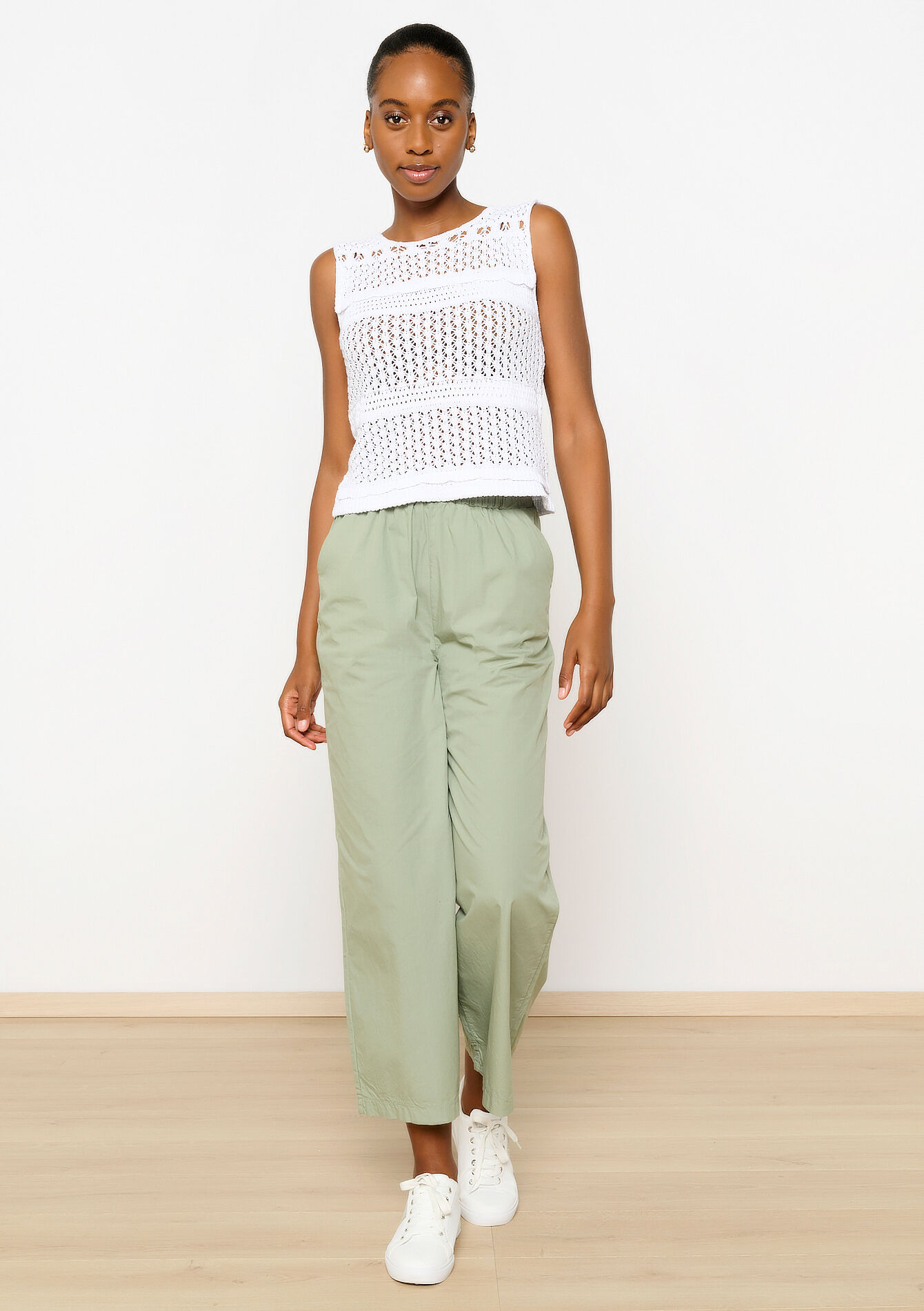 Top in macramé - OPTICAL WHITE - 02200430_1019