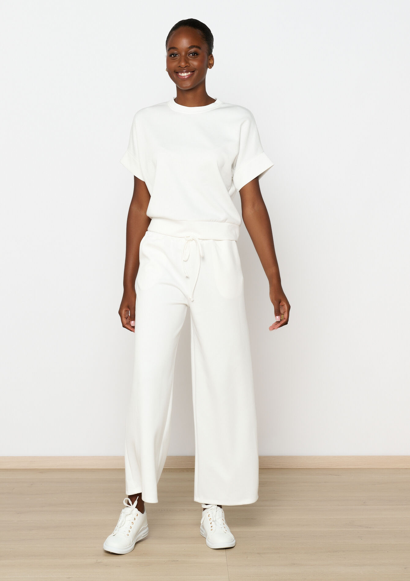 T-shirt in sweatstof, T-shirt in sweatstof - OFFWHITE - 15100292_1001