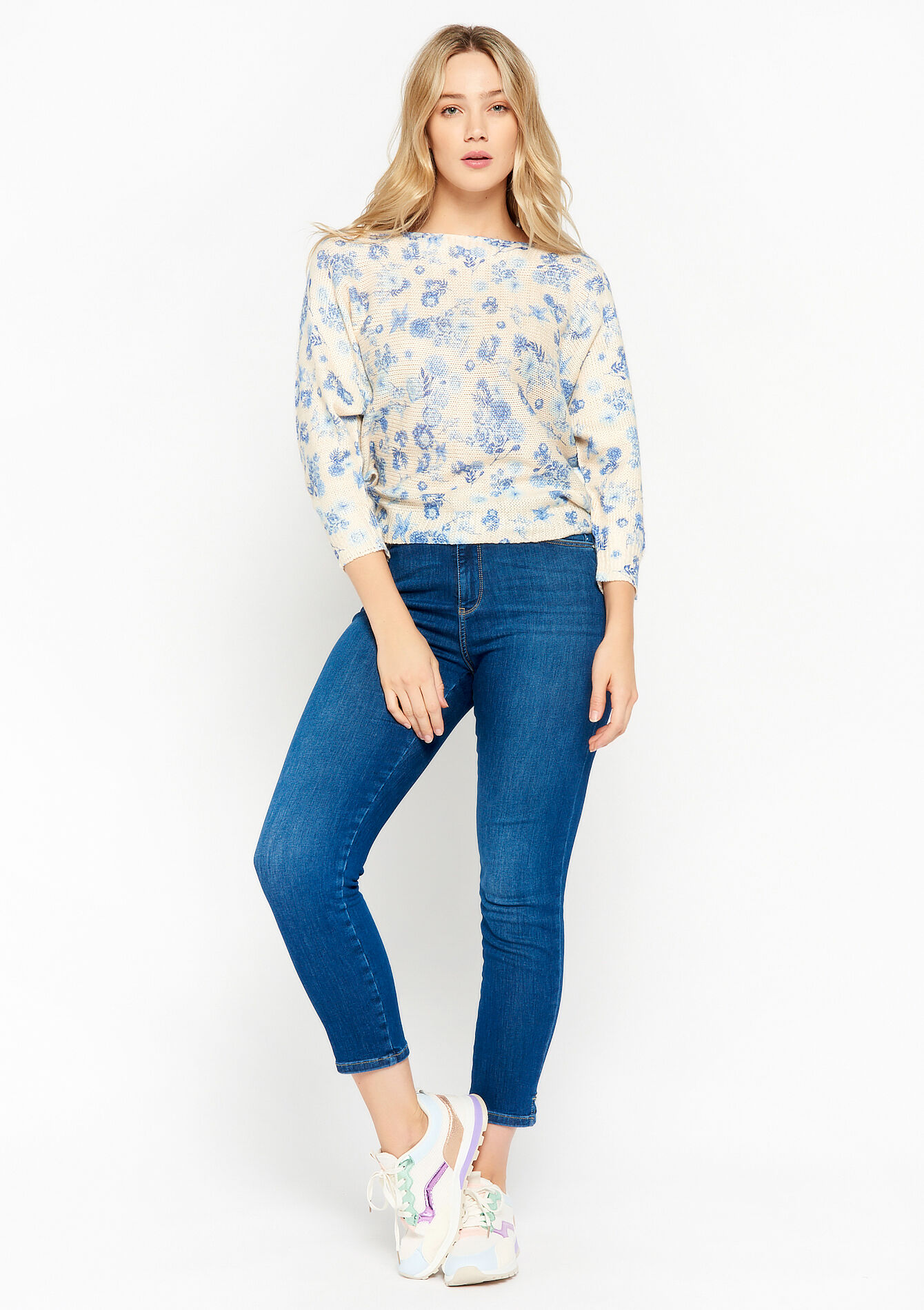 Pullover with floral print - OFFWHITE - 04006113_1001