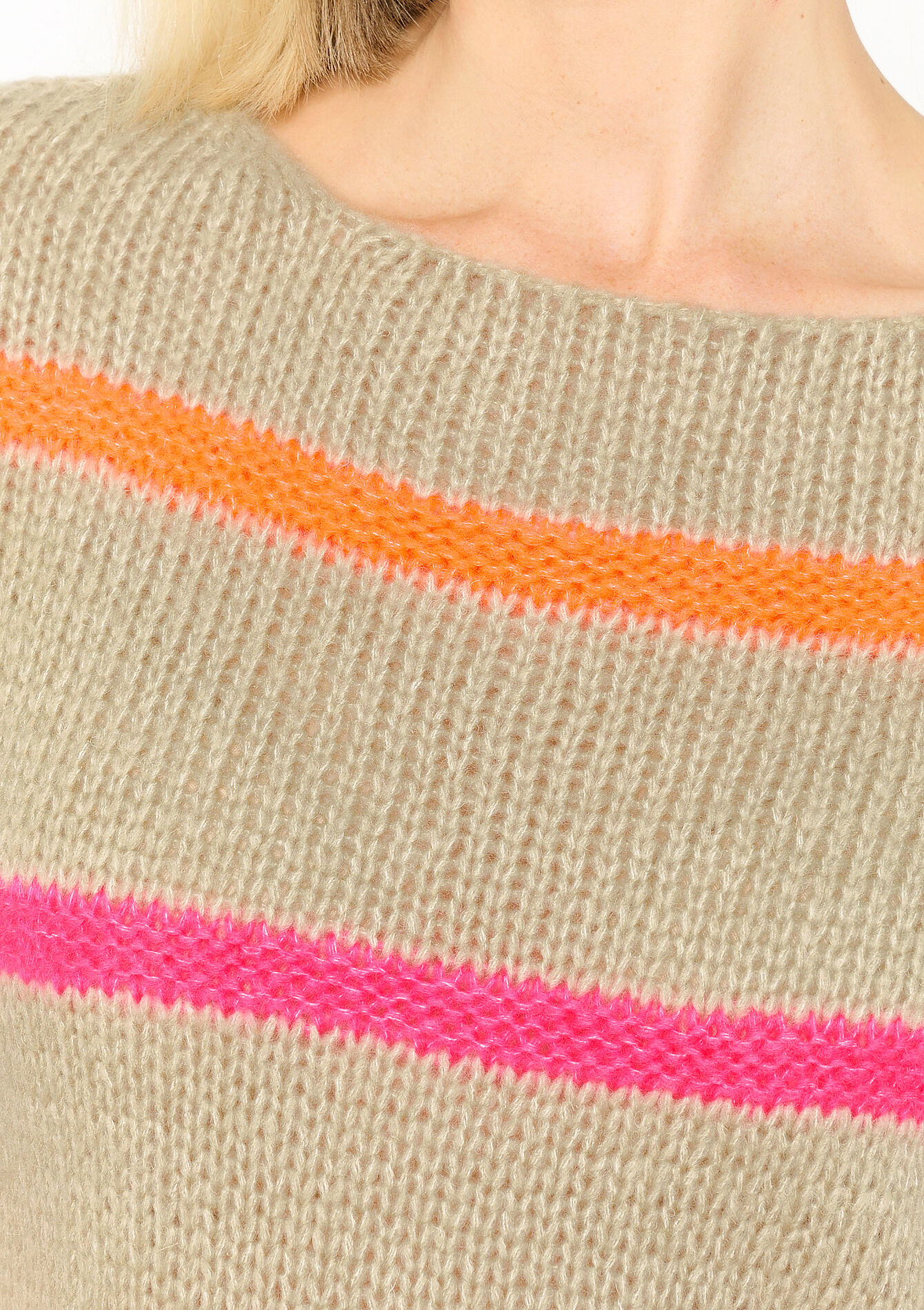 Trui met gekleurde strepen, Trui met gekleurde strepen - LIGHT TAUPE - 04006753_2572