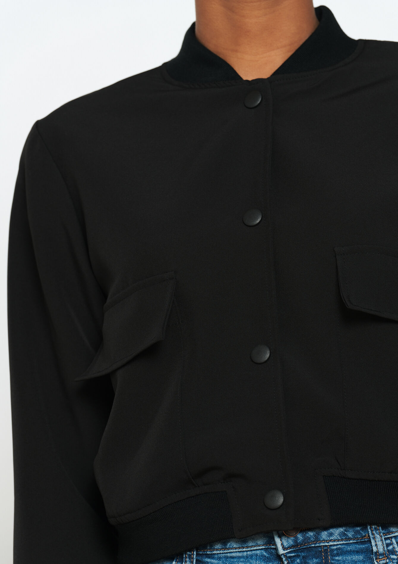 Short bomber jacket - BLACK - 09100901_1119