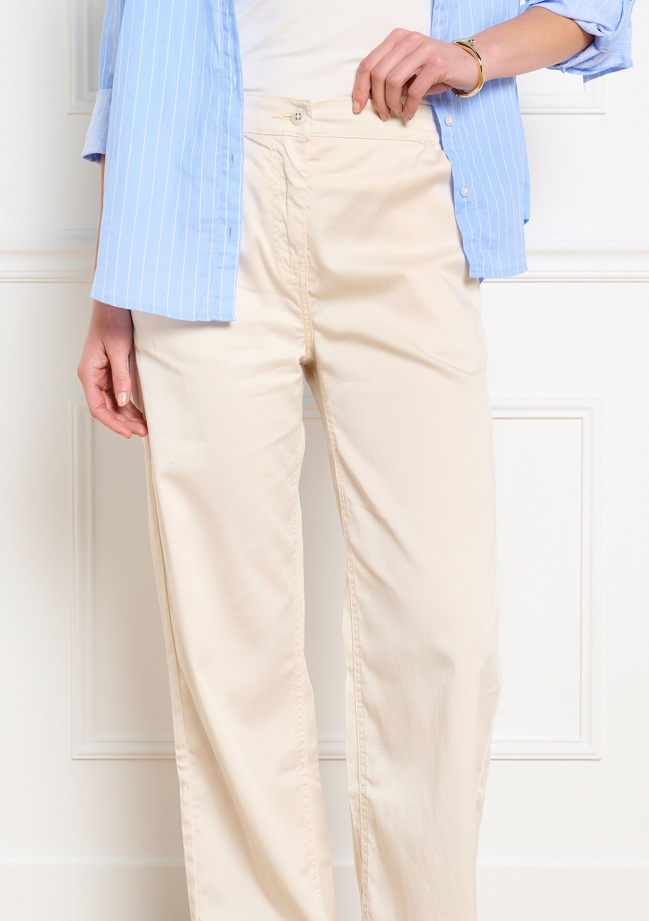 Broek met hoge taille, Broek met hoge taille - LT BEIGE - 06004665_2527