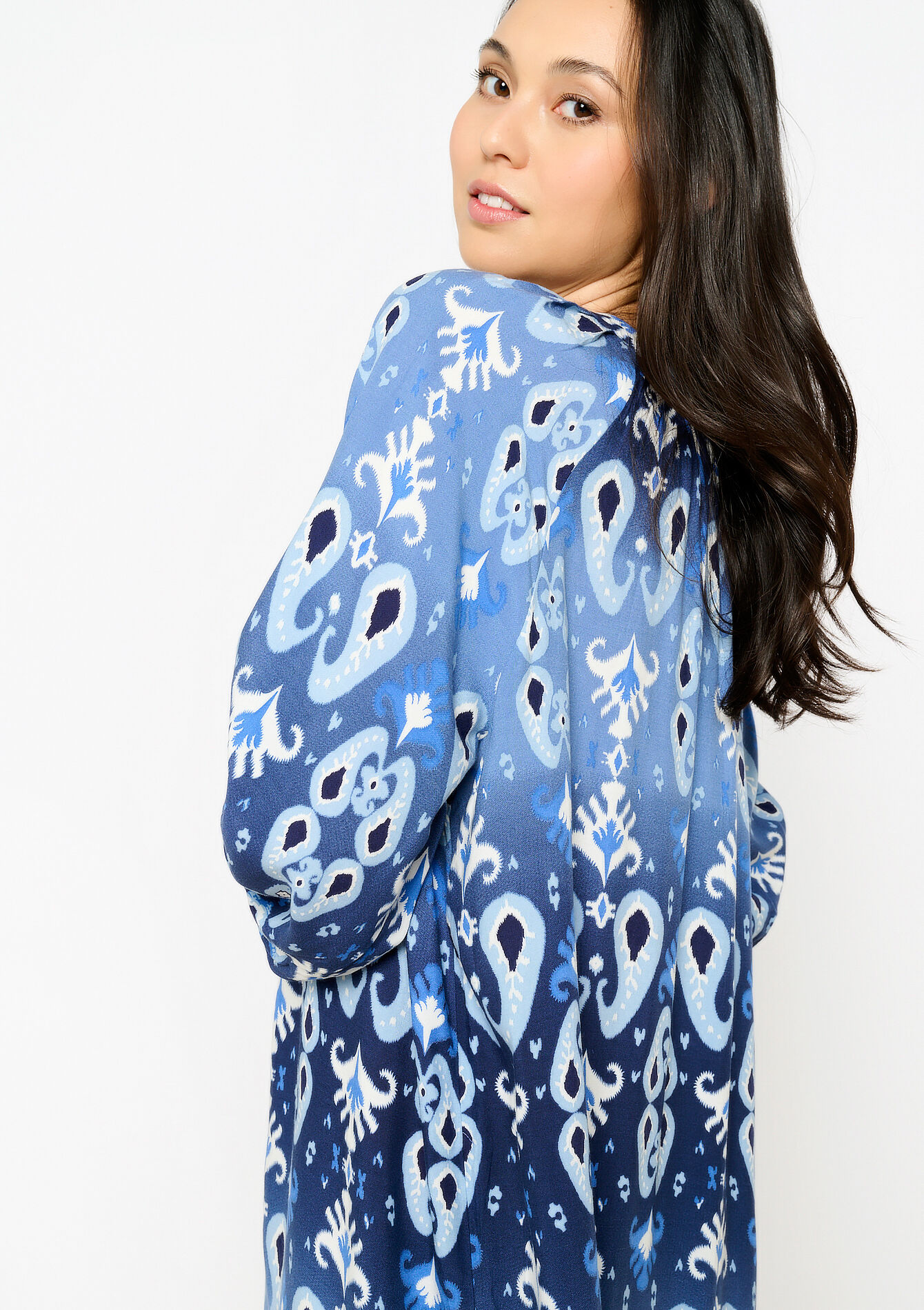 Robe caftan à imprimé, Robe caftan à imprimé - BLUE ALLURE - 08602228_2926