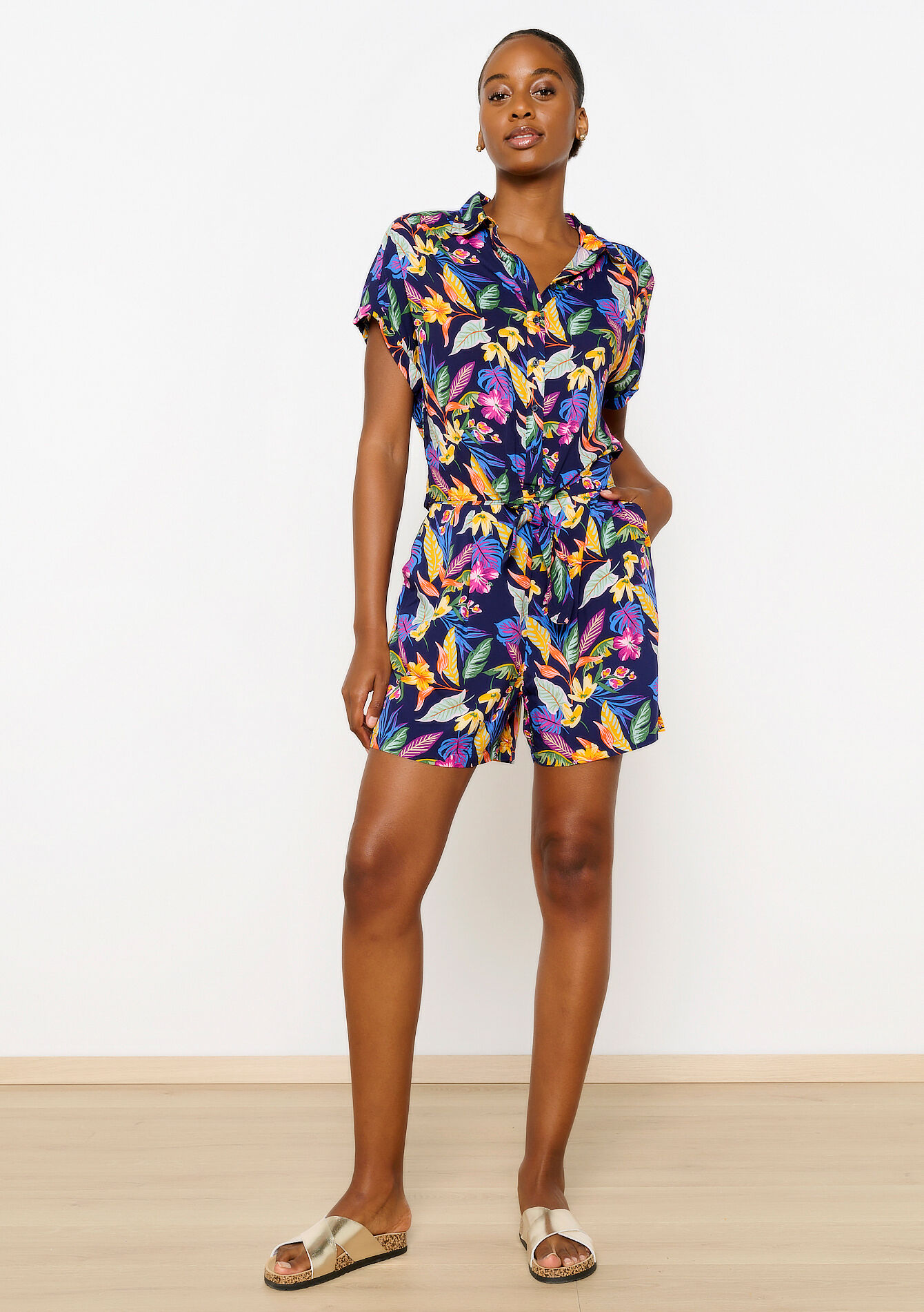 Short à imprimé tropical - NAVY BASIC - 06100582