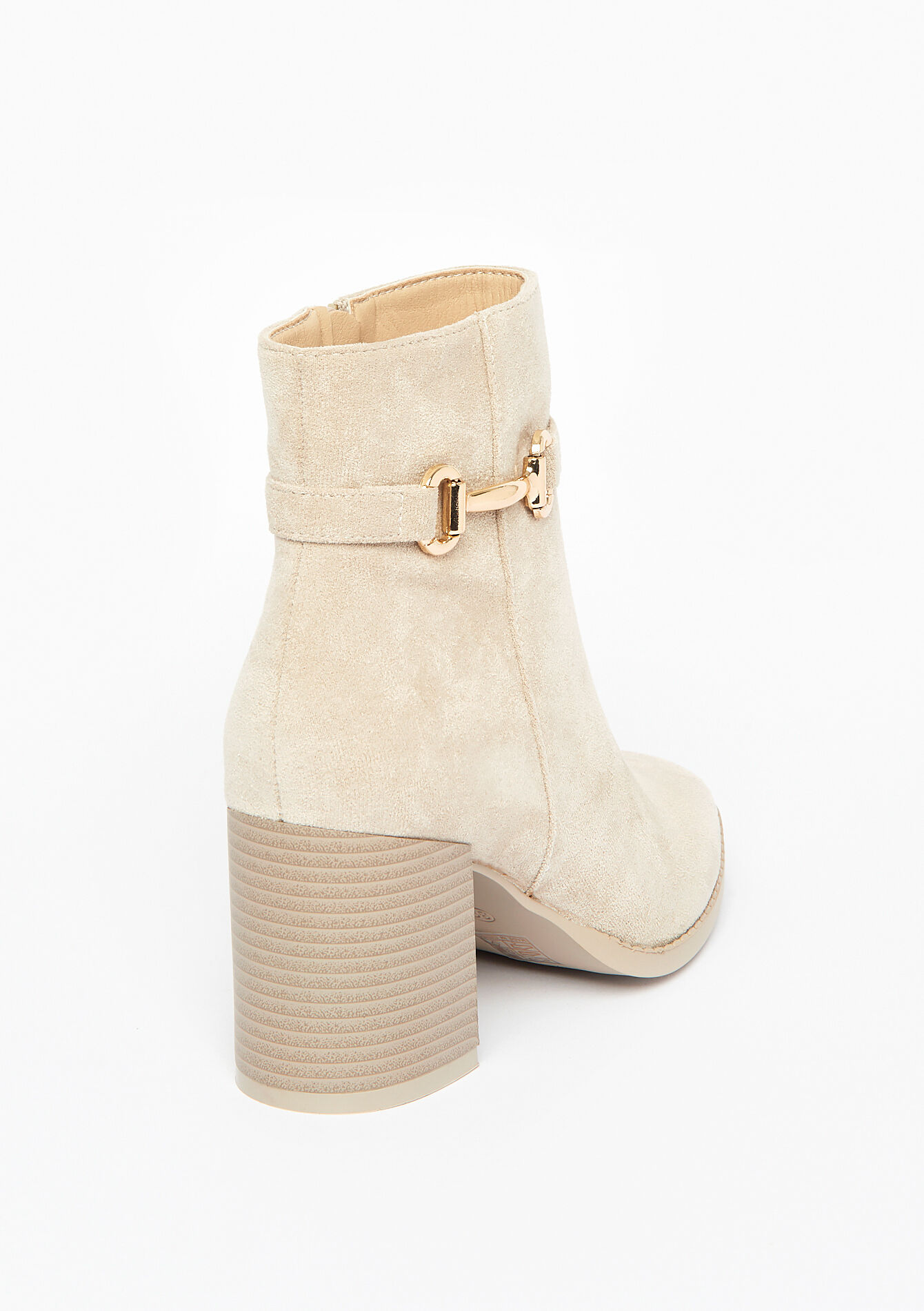 Bottines en suédine à talons - LIGHT TAUPE - 13100233_2572