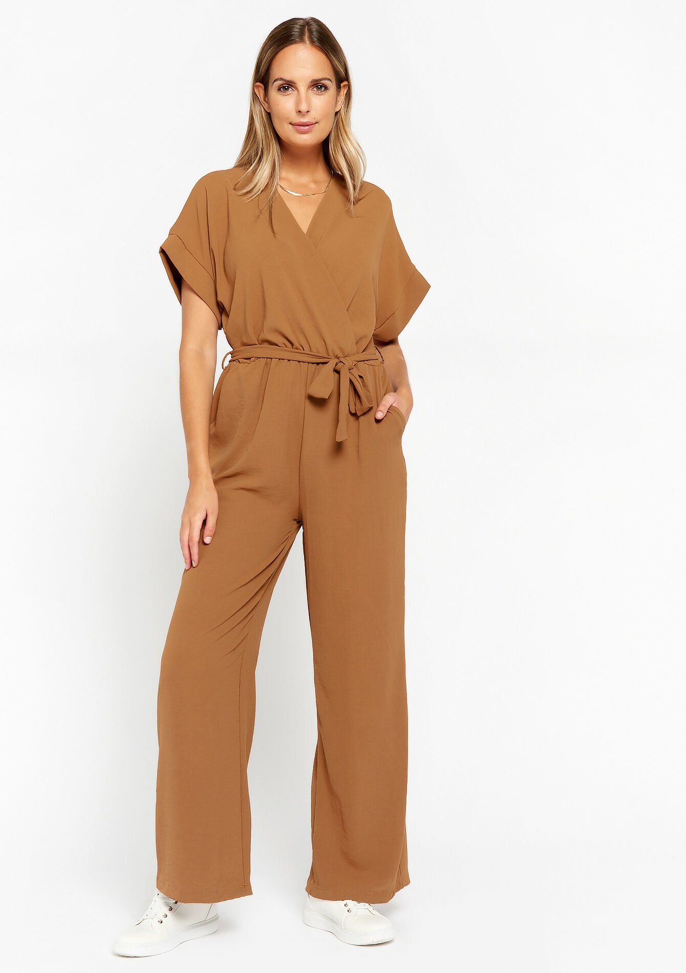 Jumpsuit with kimono look, Jumpsuit with kimono look - CARAMEL - 06004440_1953