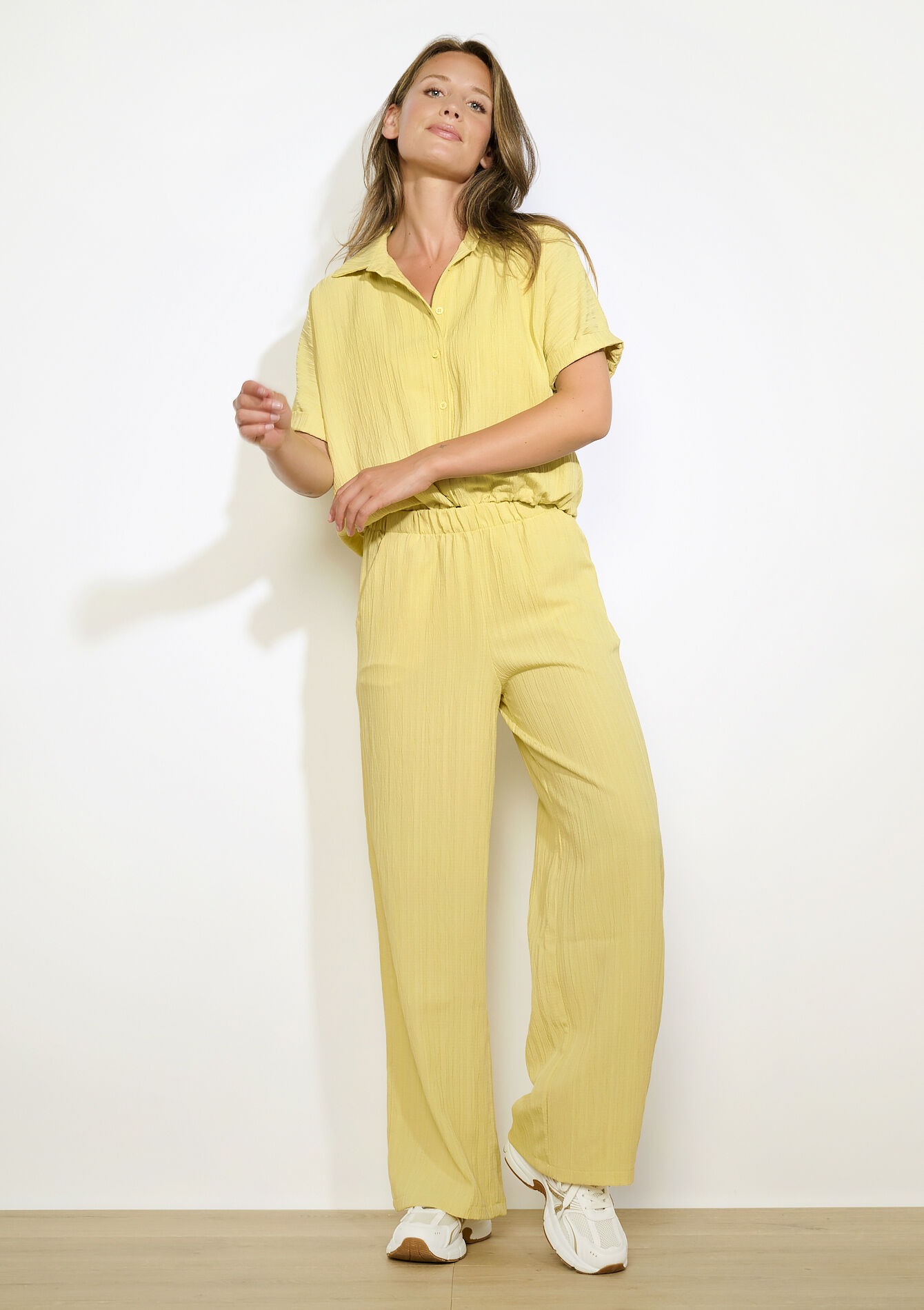 Pantalon fluide moderne, Pantalon fluide moderne - YELLOW PASTEL - 06601033_5004