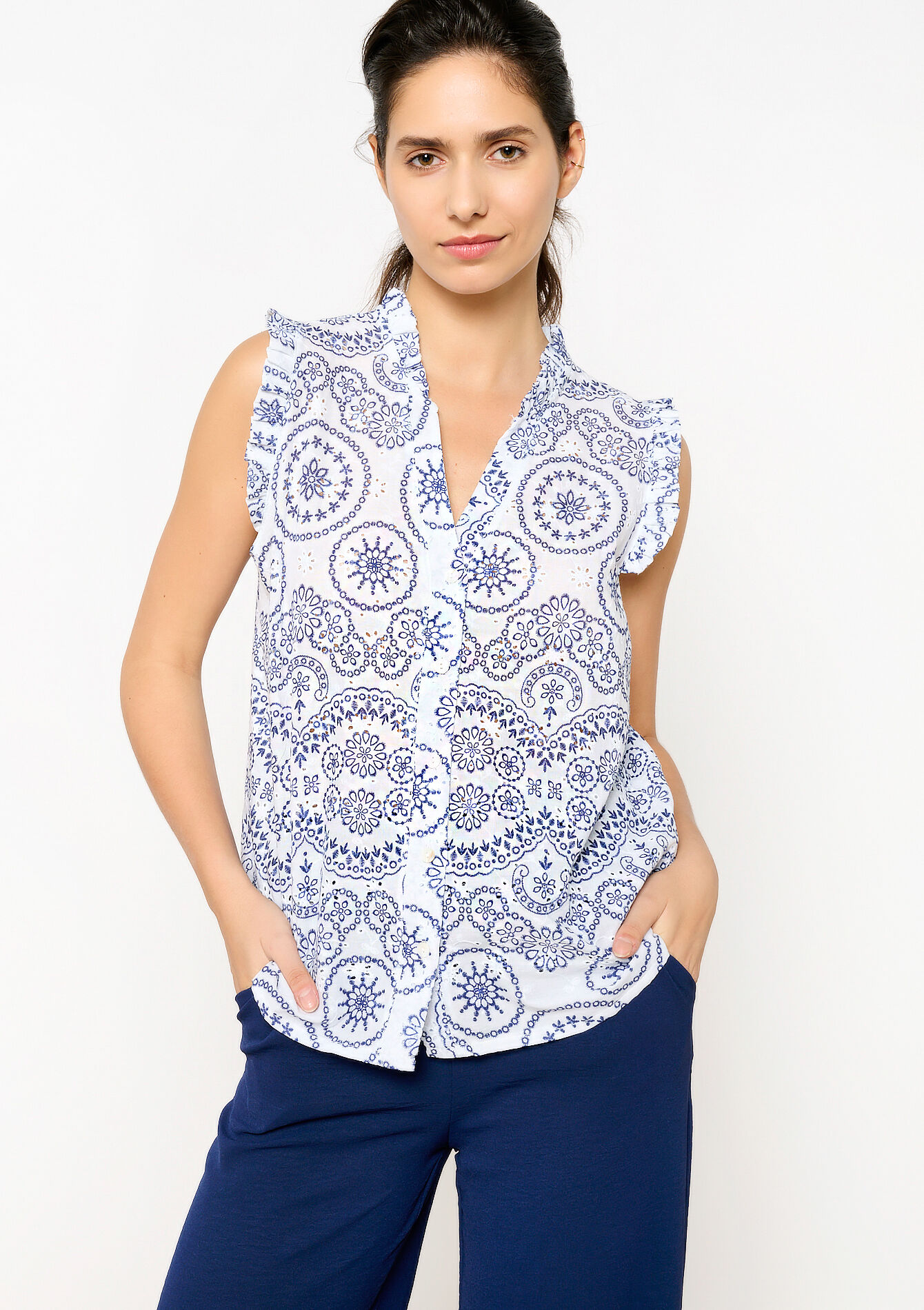 Chemise sans manches à imprimé, Chemise sans manches à imprimé - OFFWHITE - 1109441