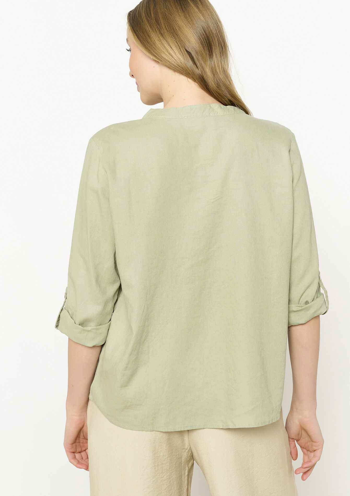 Tuniekblouse met open kraag, Tuniekblouse met open kraag - KHAKI MINT - 05702669_2542
